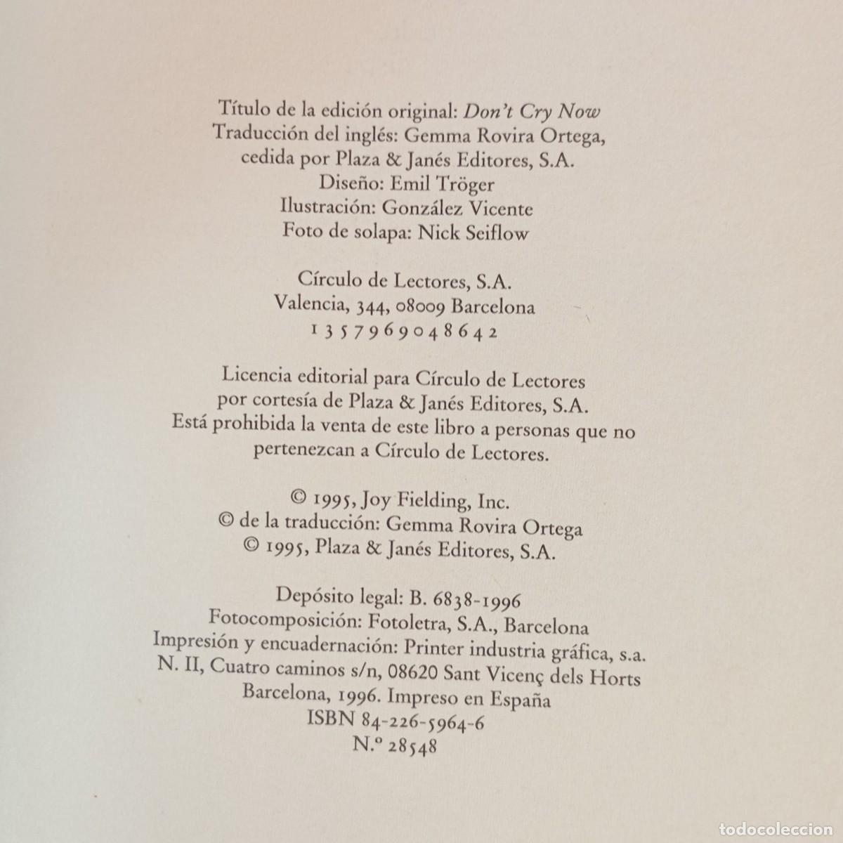 Libros de segunda mano: JOY FIELDING - PERSEGUIDA - C&Iacute;RCULO DE LECTORES / 862 - Foto 4