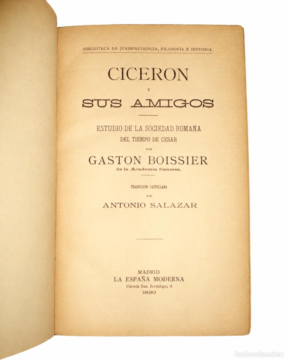 Libros de segunda mano: Cicer&oacute;n y sus amigos - Gaston Boissier - LM