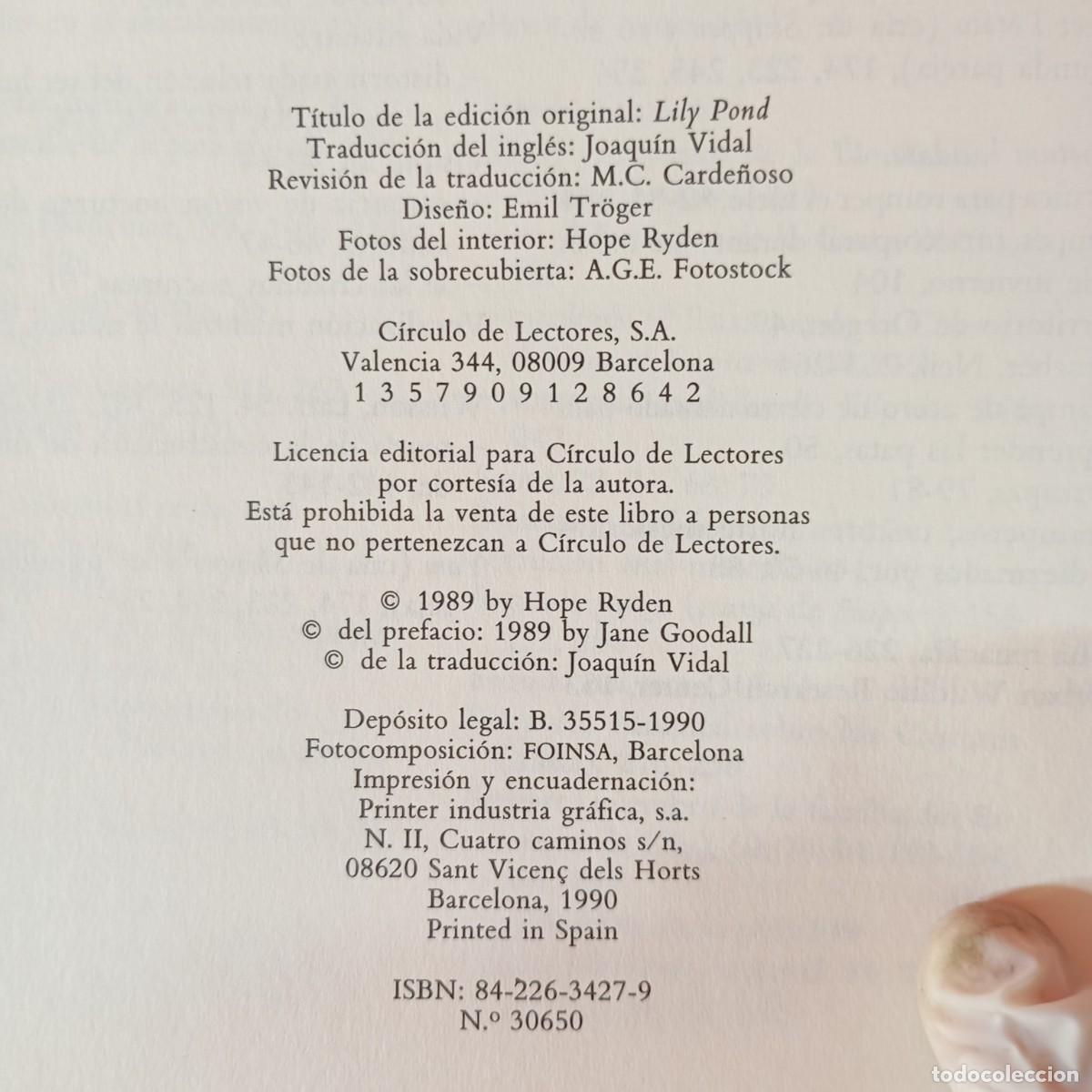 Libros de segunda mano: HOPE RYDEN - EL ESTANQUE DE LILLY - C&Iacute;RCULO DE LECTORES / 977 - Foto 4