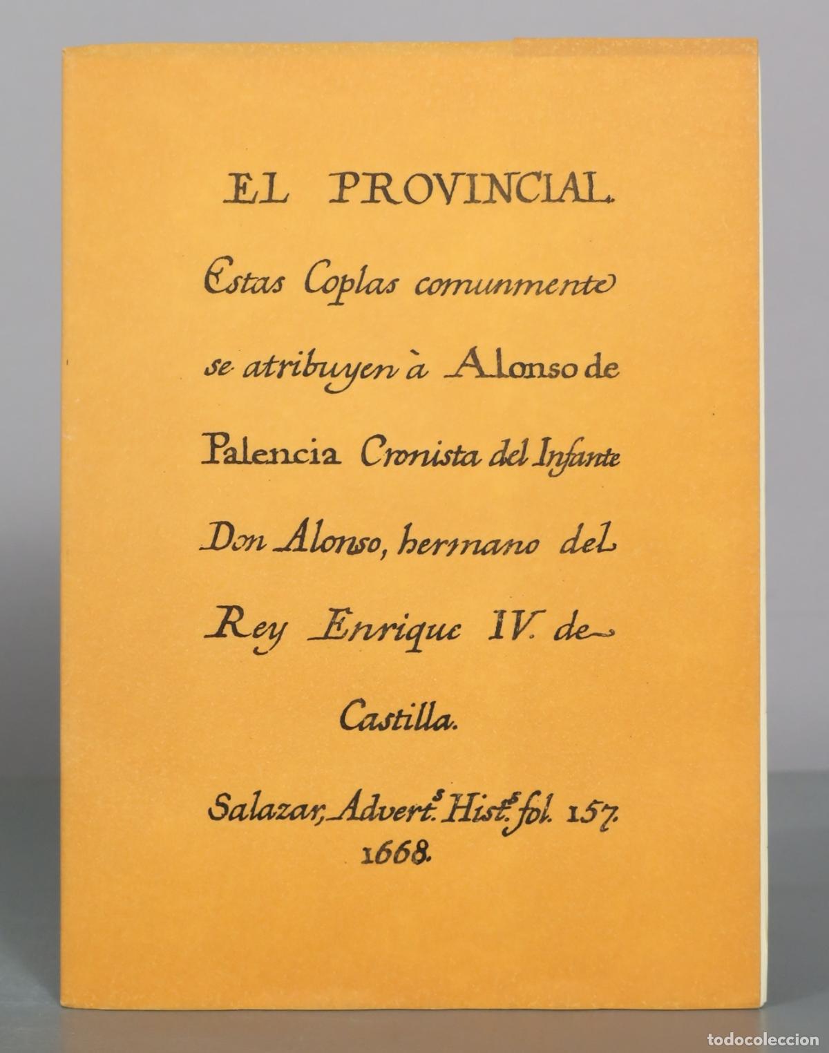 Libros de segunda mano: El Provincial - Alonso de Palencia FACSIMIL