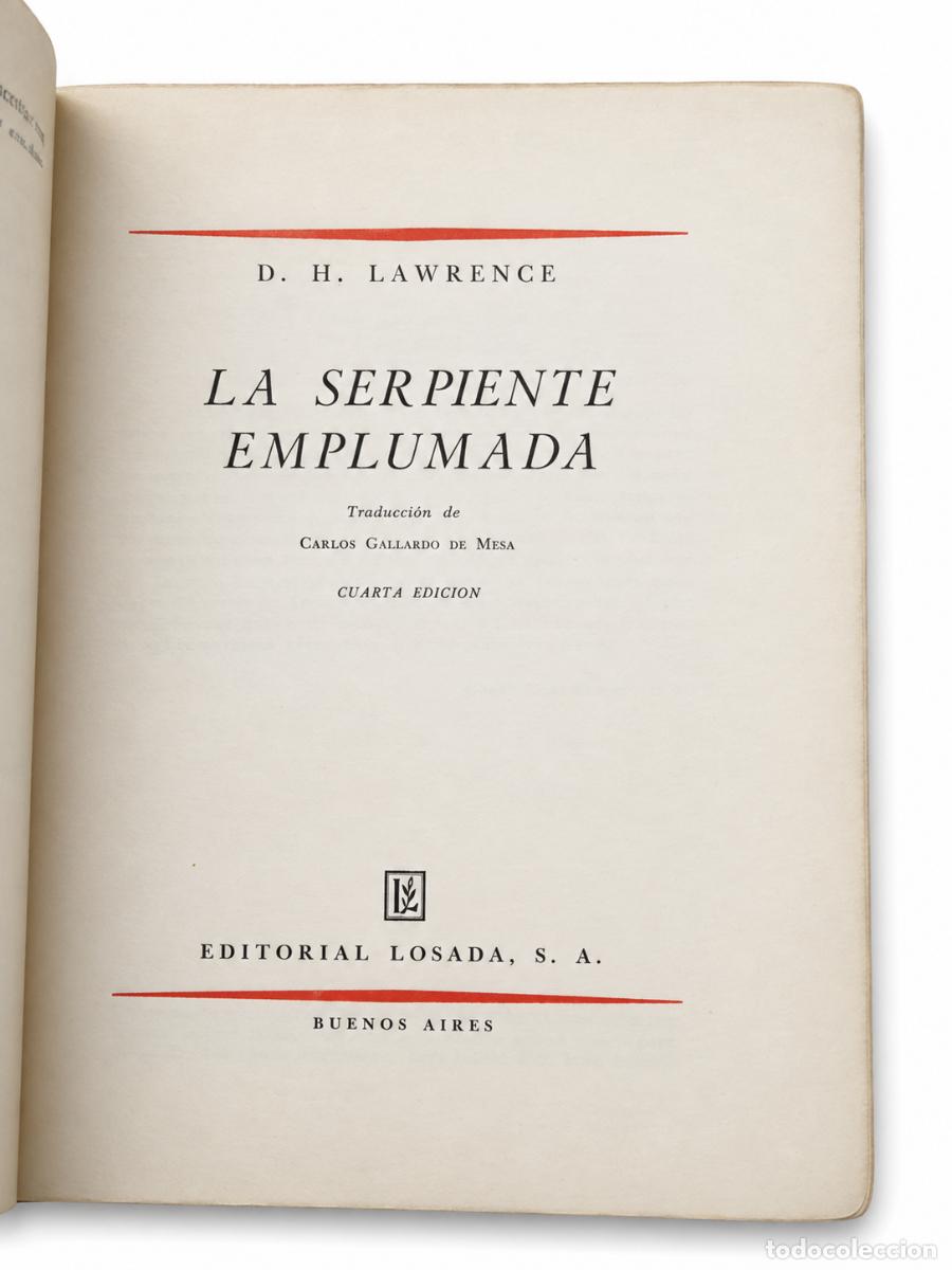 Libros de segunda mano: La serpiente emplumada &ndash; D. H. Lawrence &ndash; LM - Foto 2
