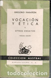 Livros em segunda m&atilde;o: Vocaci&oacute;n y &eacute;tica y otros ensayos, Gregorio Mara&ntilde;&oacute;n. Colecci&oacute;n Austral