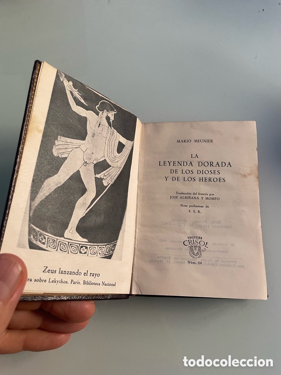 Libros de segunda mano: La leyenda dorada de los Dioses y los H&eacute;roes. Mario Meunier. Aguilar Crisol 14. 4&ordf; ed. 1962