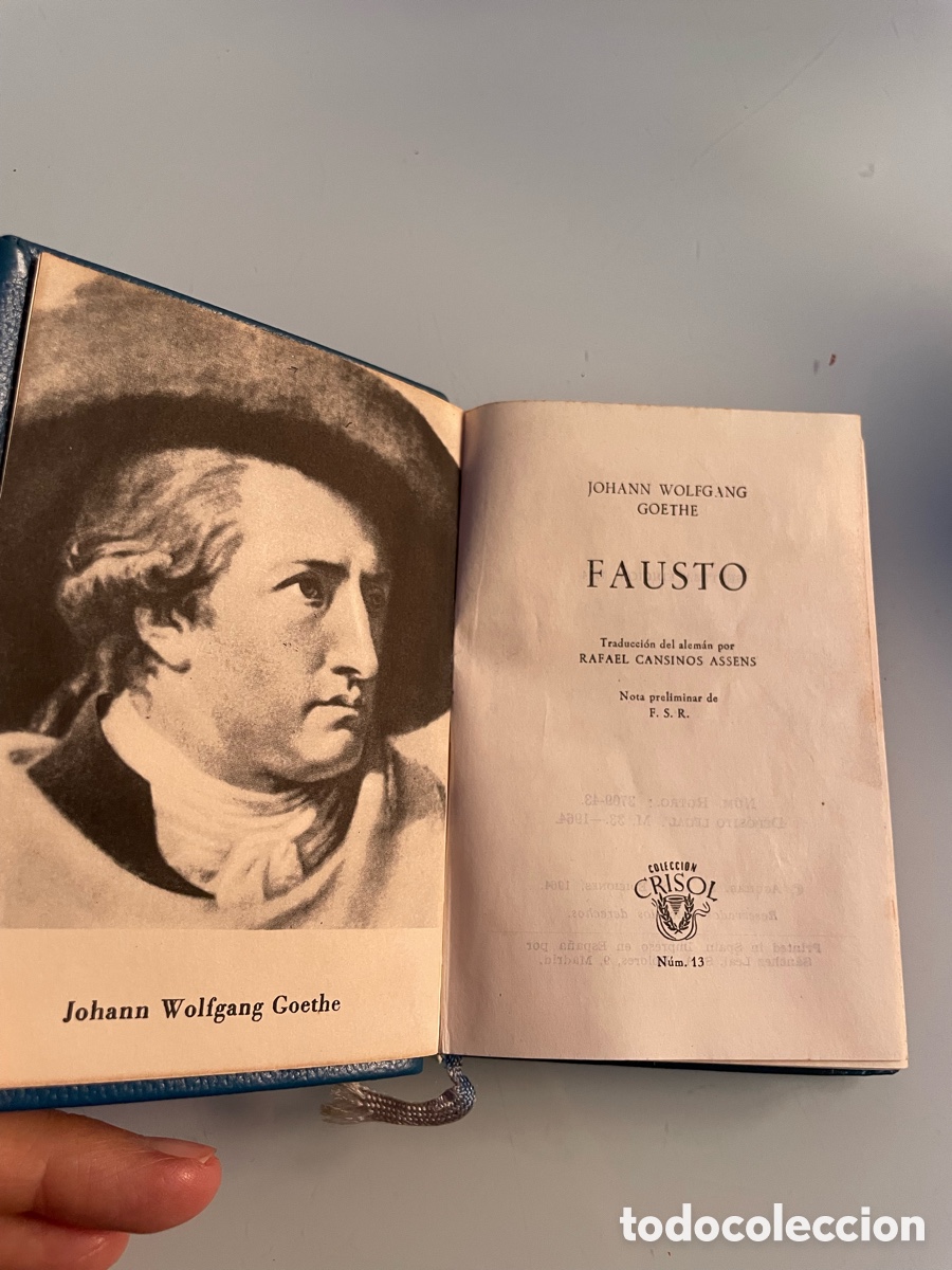 Libros de segunda mano: Fausto. Johann Wolfgang Goethe. Aguilar crisol n&uacute;mero 13. S&eacute;ptima Edici&oacute;n 1964