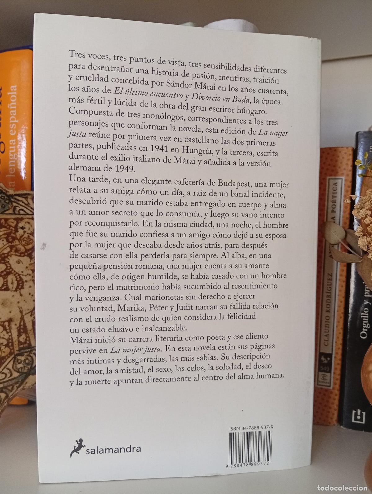 Libros de segunda mano: La mujer justa - S&aacute;ndor Marai - Foto 2