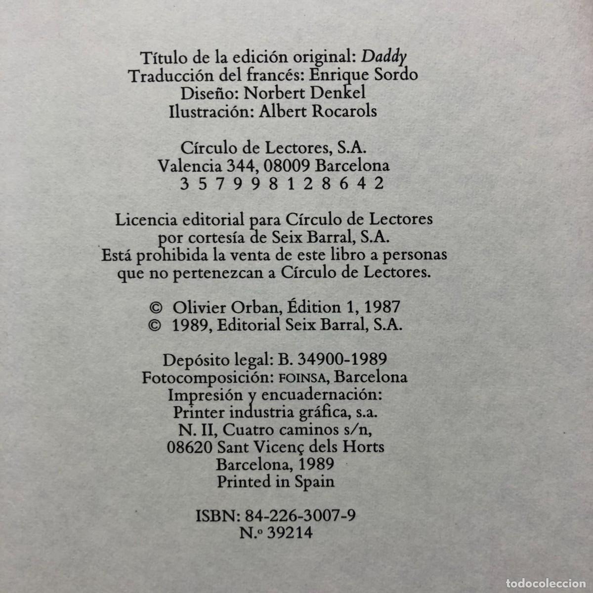 Libros de segunda mano: DADDY - LOUP DURAND - C&Iacute;RCULO DE LECTORES / 136 - Foto 4