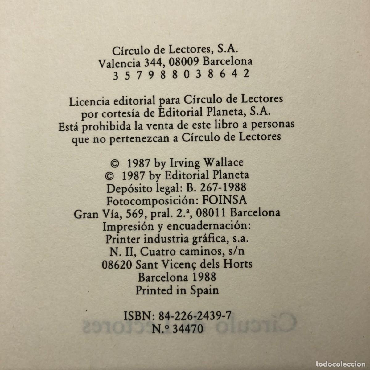 Libros de segunda mano: LA CAMA CELESTIAL - IRVING WALLACE - C&Iacute;RCULO DE LECTORES / 176 - Foto 4