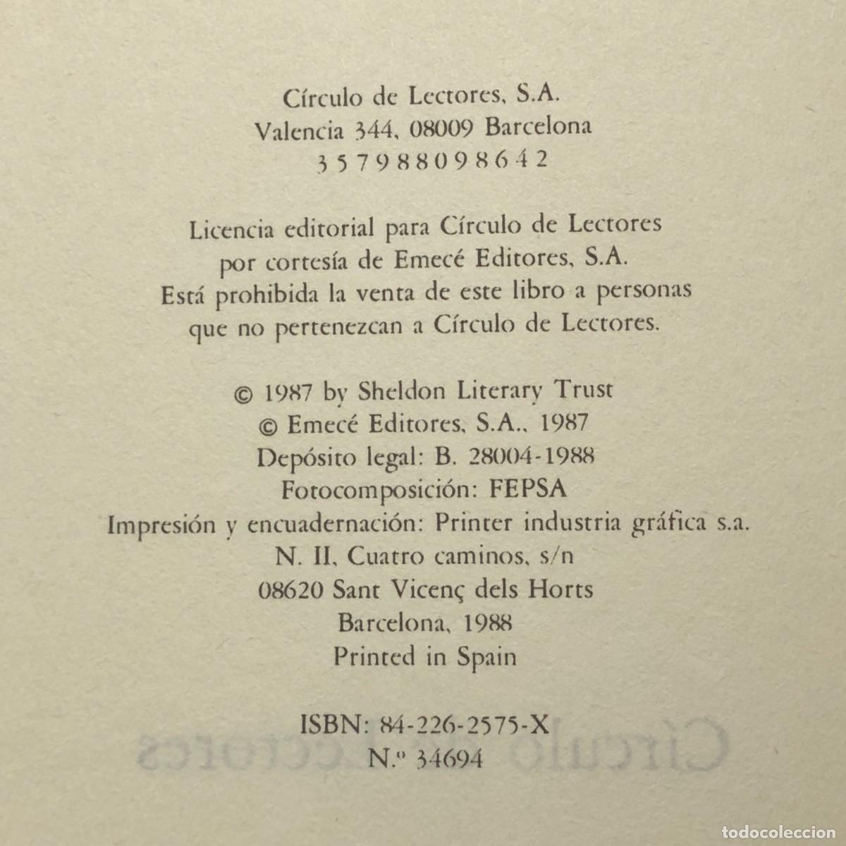 Libros de segunda mano: SIDNEY SHELDON - EL CAPRICHO DE LOS DIOSES - C&Iacute;RCULO DE LECTORES / 211 - Foto 4