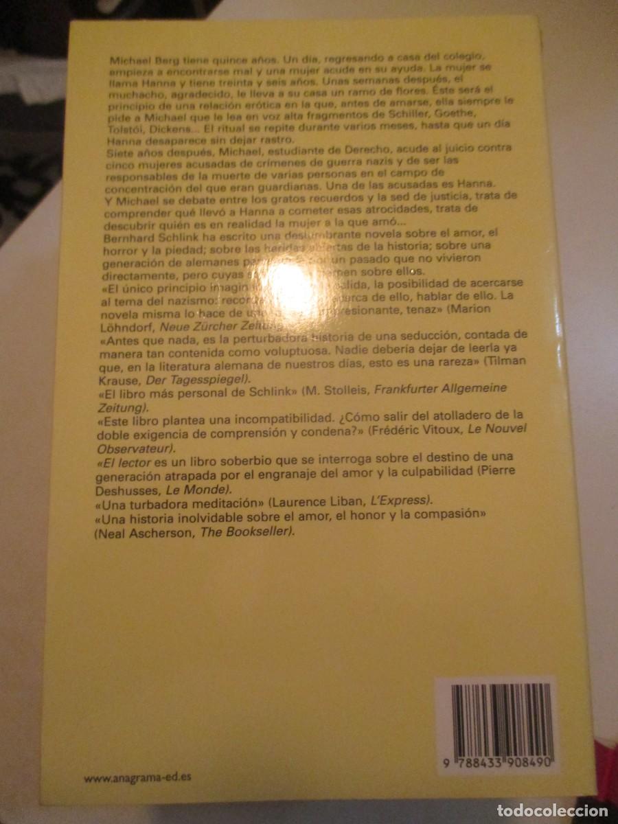 Libros de segunda mano: BERNHARD SCHLINK El lector W42451 - Foto 2