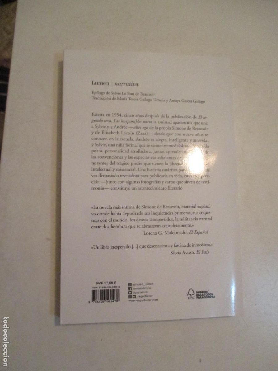 Libros de segunda mano: SIMONE DE BEAUVOIR Las inseparables W42460 - Foto 2