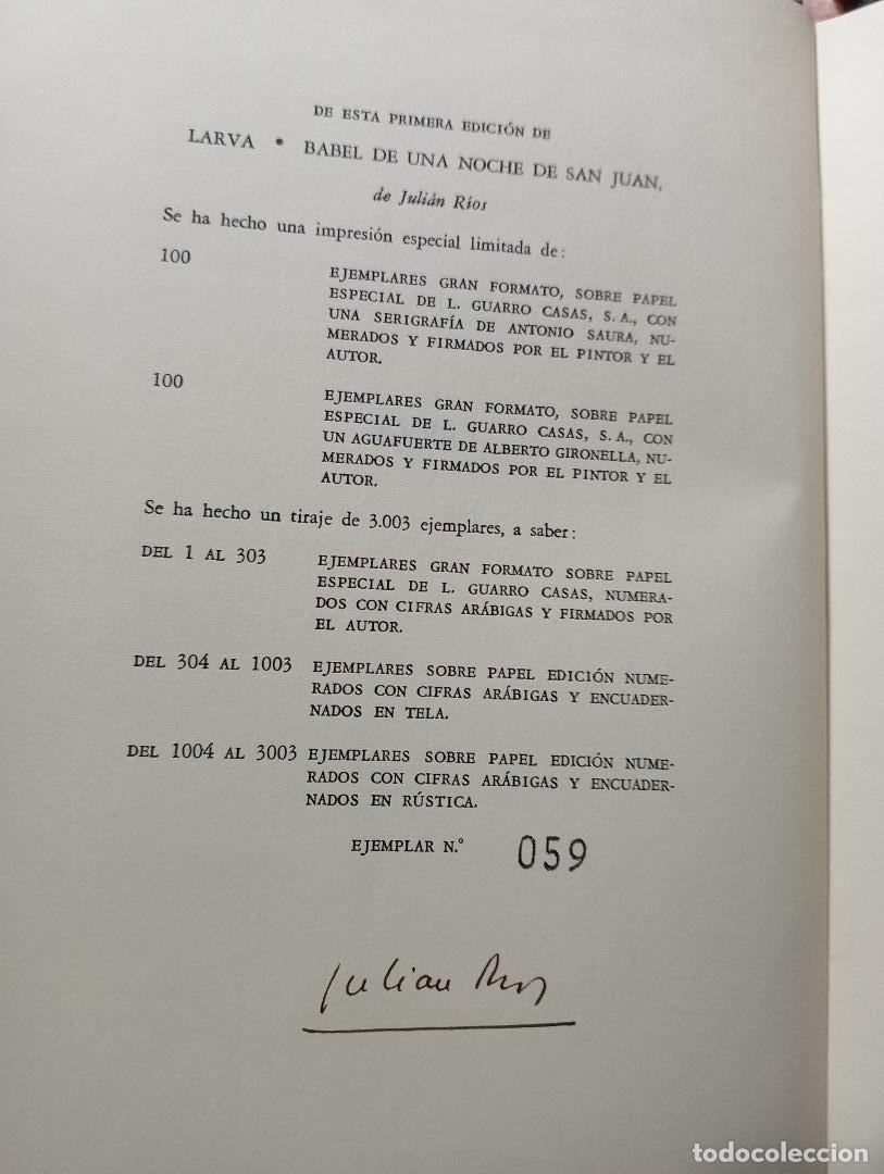 Libros de segunda mano: Larva, de Juli&aacute;n Rios - Foto 2