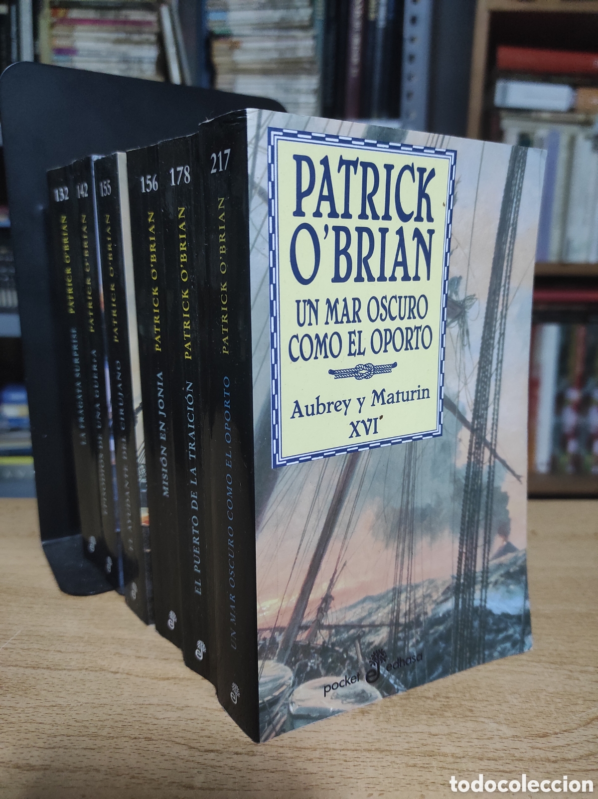 Libros de segunda mano: Lote Patrick O'brian serie Aubrey-Maturin 6 numeros tapa blanda edhasa (edici&oacute;n negra - m&aacute;s peque&ntilde;a)