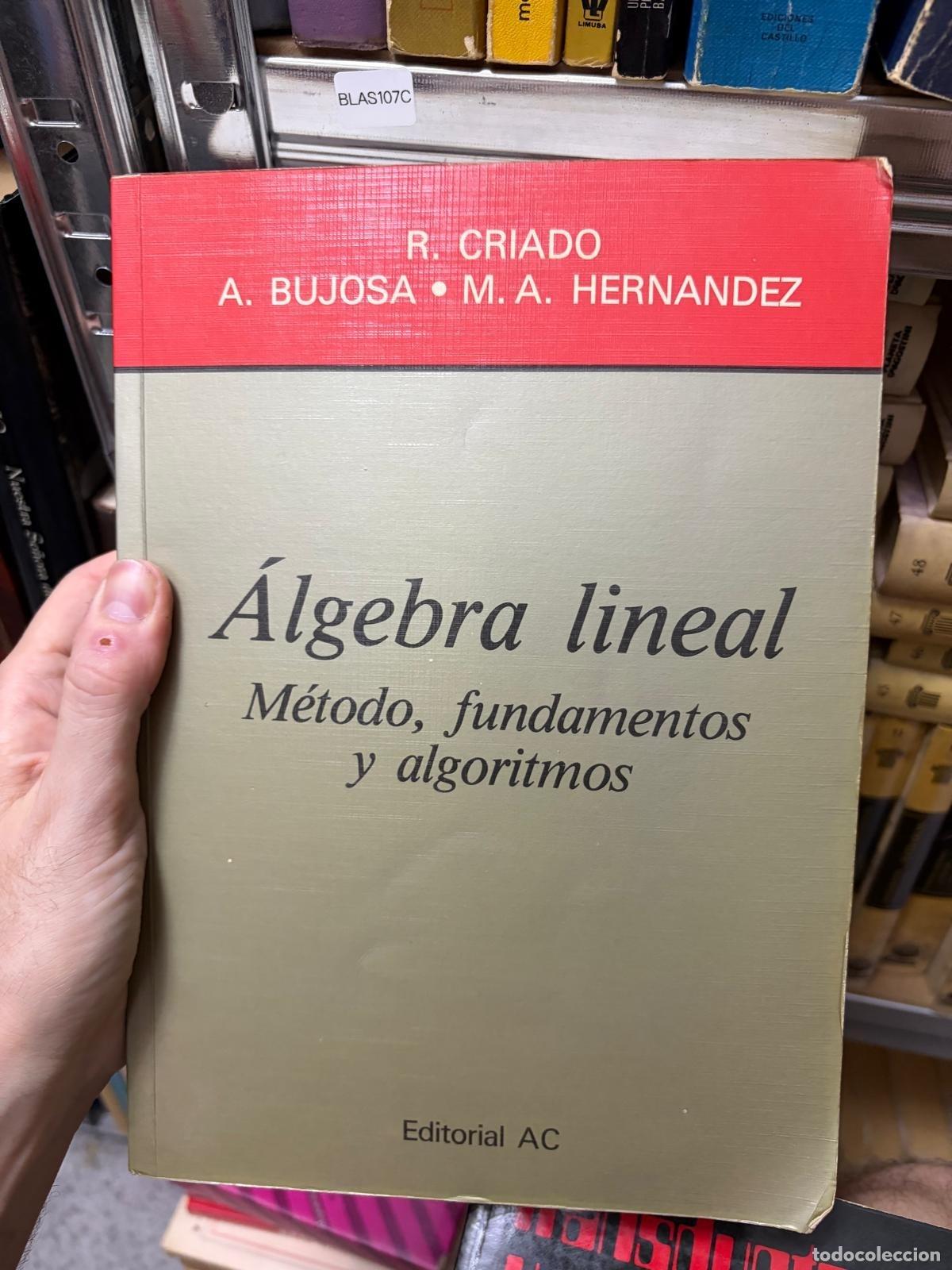 Second hand books: BLAS107B &Aacute;lgebra lineal. M&eacute;todo, fundamentos y algoritmos
