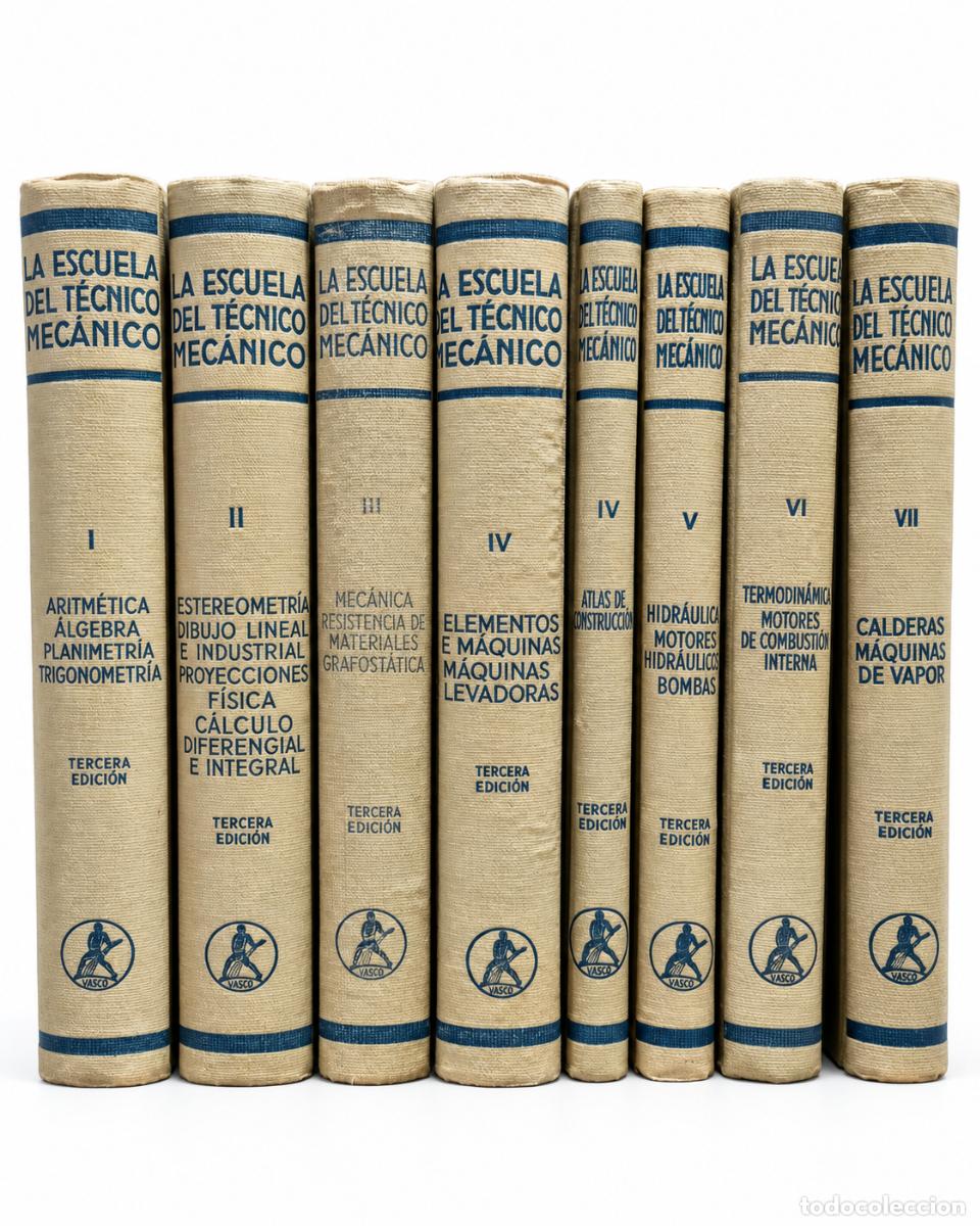 Libri di seconda mano: La escuela del t&eacute;cnico mec&aacute;nico &ndash; Colecci&oacute;n de ocho vol&uacute;menes &ndash; Editorial Vasco