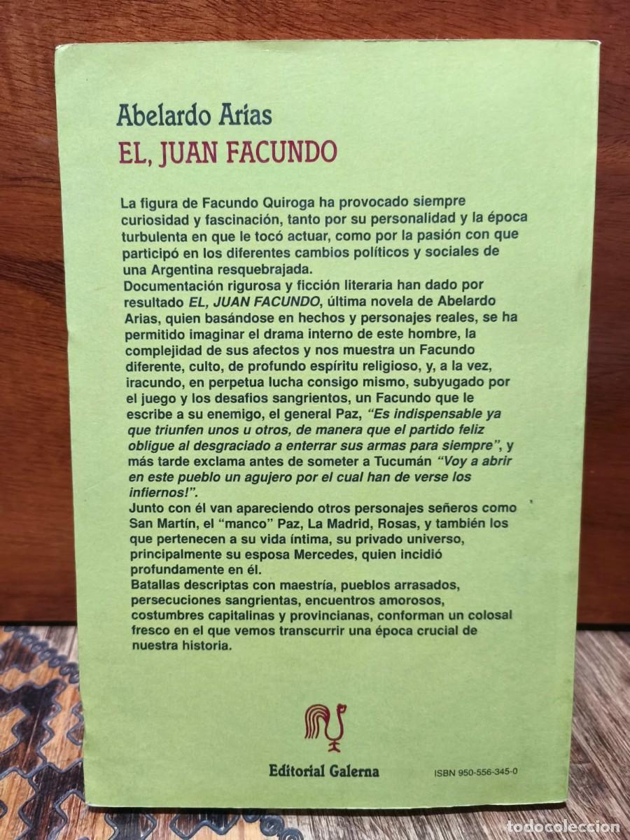 Libros de segunda mano: EL, JUAN FACUNDO &ndash; ABELARDO ARIAS - Foto 3