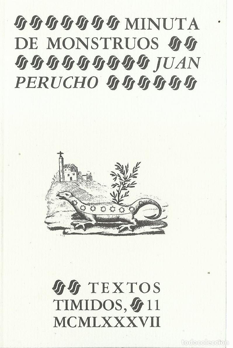 Libros de segunda mano: Juan PERUCHO : Minuta de monstruos. (Eds. Almaburu, col. Textos t&iacute;midos, 1987)