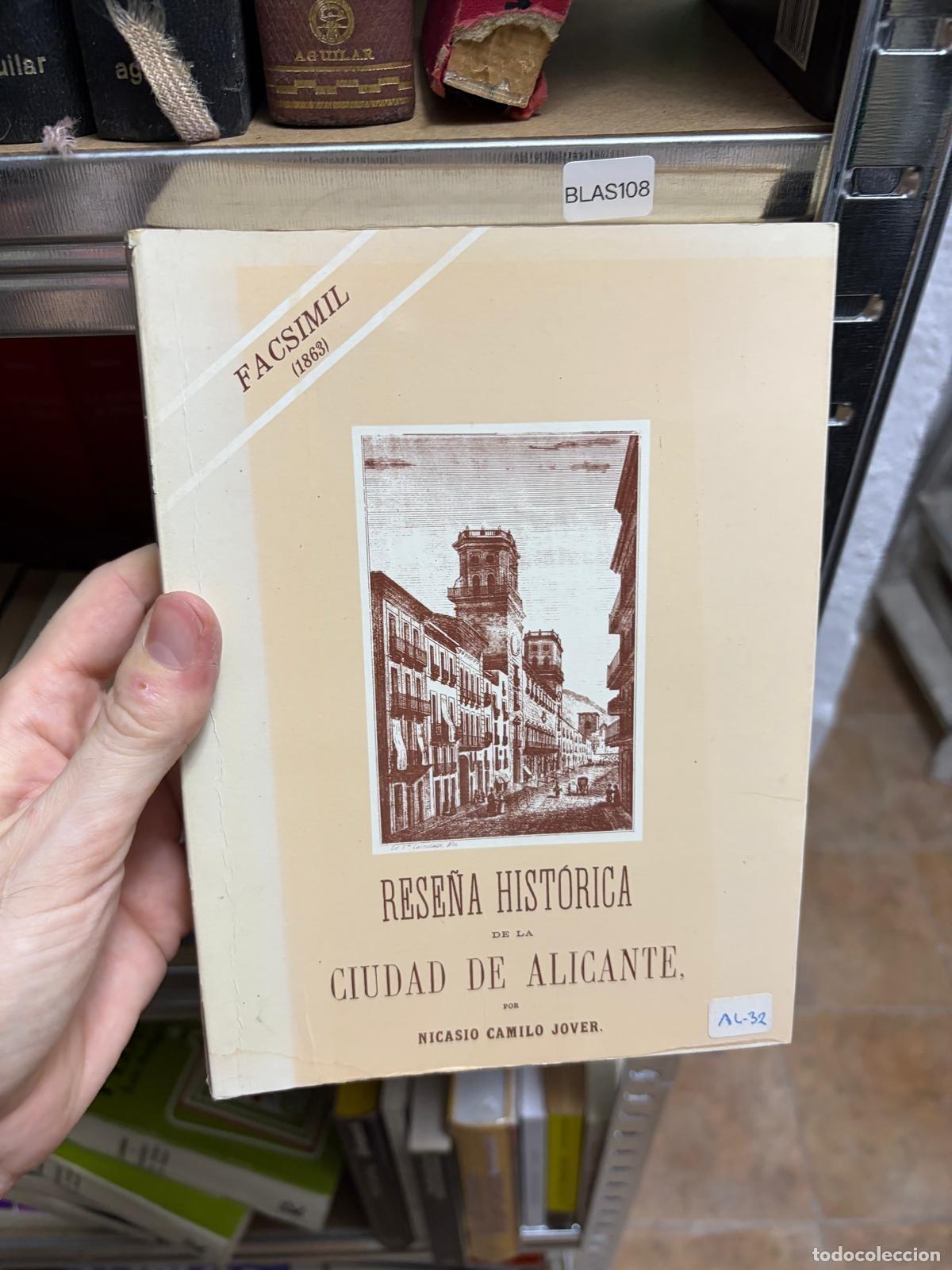 Libros de segunda mano: BLAS108 Nicasio Camilo Jover Rese&ntilde;a hist&oacute;rica de la ciudad de Alicante
