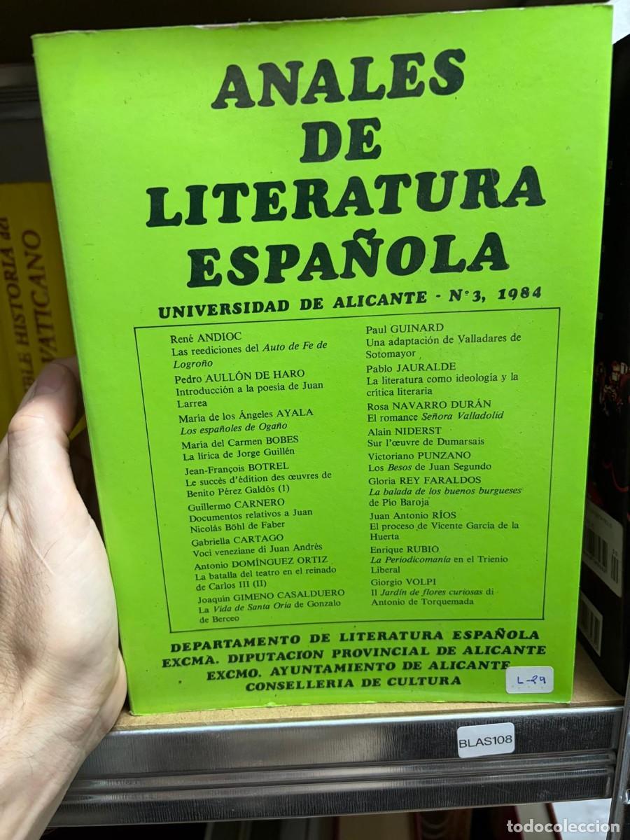 Gebrauchte B&uuml;cher: BLAS108 ANALES DE LITERATURA ESPA&Ntilde;OLA UNIVERSIDAD DE ALICANTE - N&deg;3, 1984