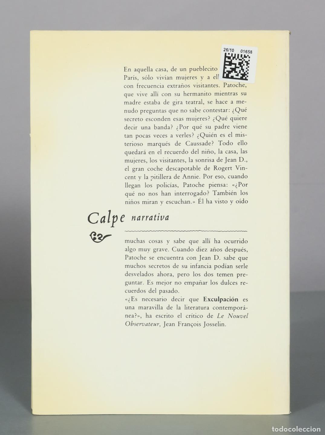 Libros de segunda mano: Exculpaci&oacute;n - Patrick Modiano - Calpe - Foto 2