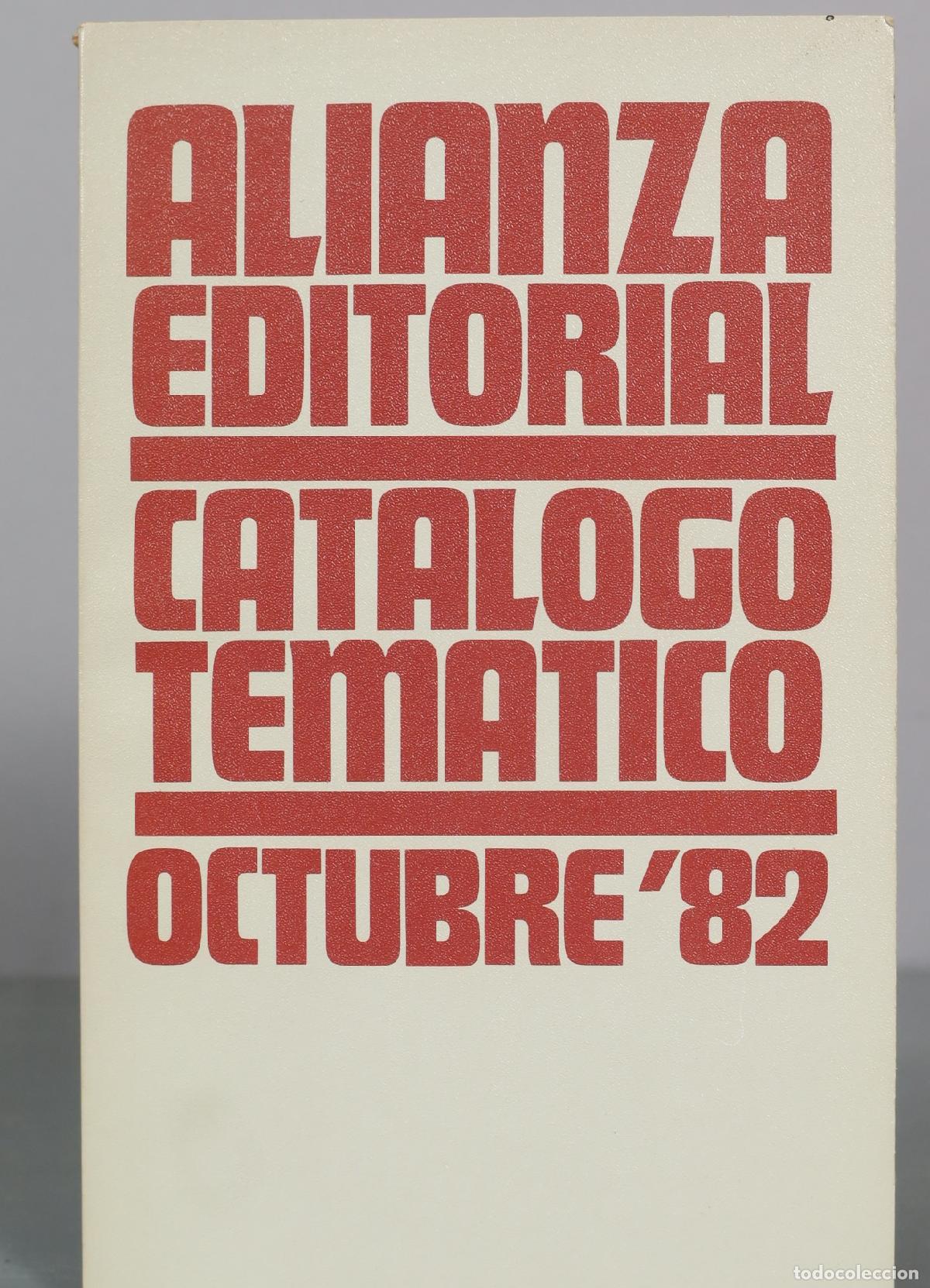 Second hand books: Catalogo Tematico - Alianza Editorial. octubre 1982