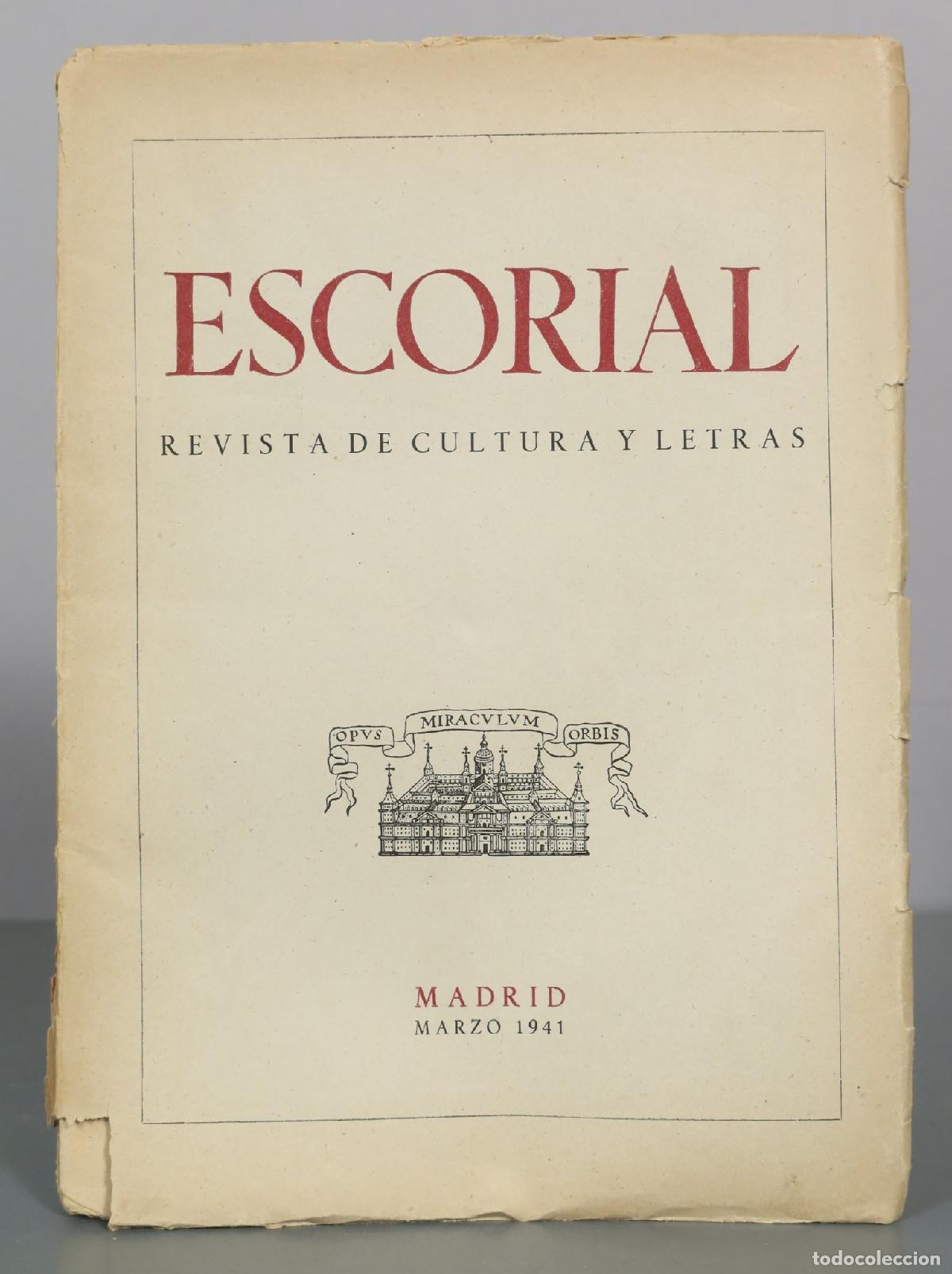 Livres d'occasion: Escorial - Revista de cultura y letras MARZO 1941