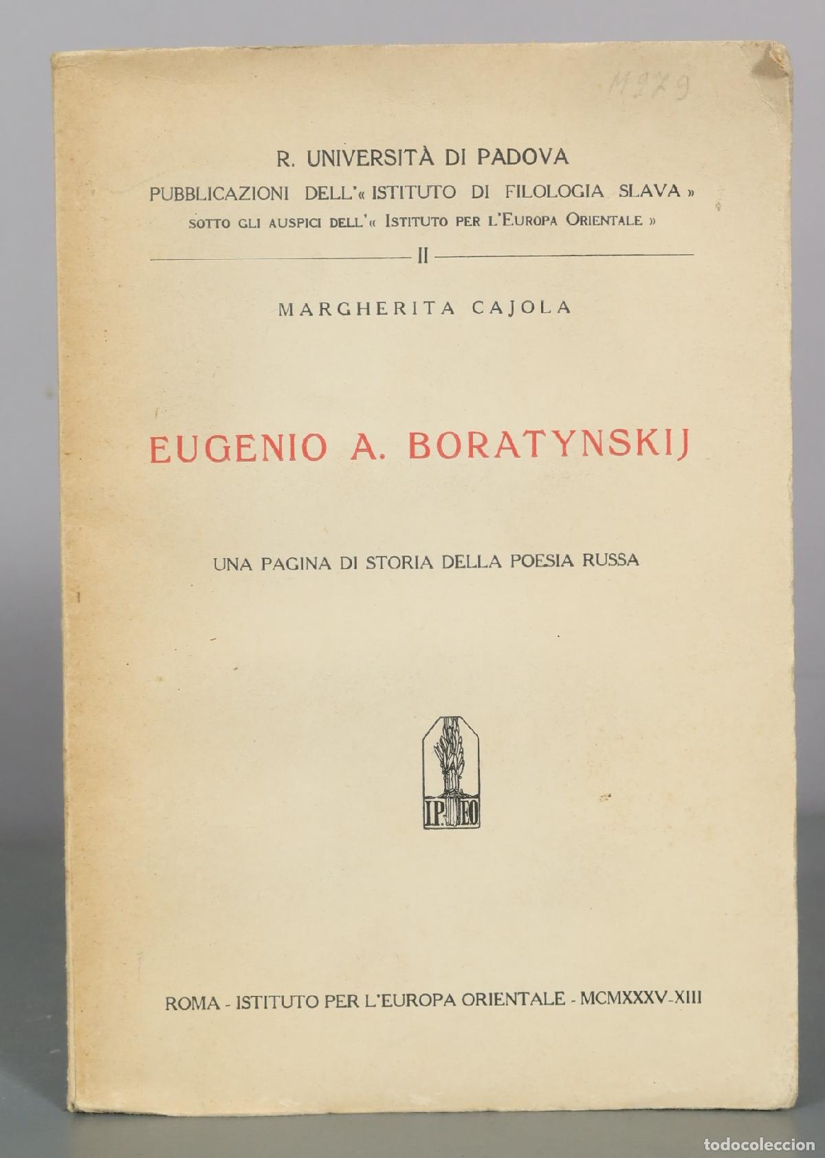 Livros em segunda m&atilde;o: Eugenio A. Boratynskij - Una pagina di storia della poesia russa - Margherita Cajola - Istituto per
