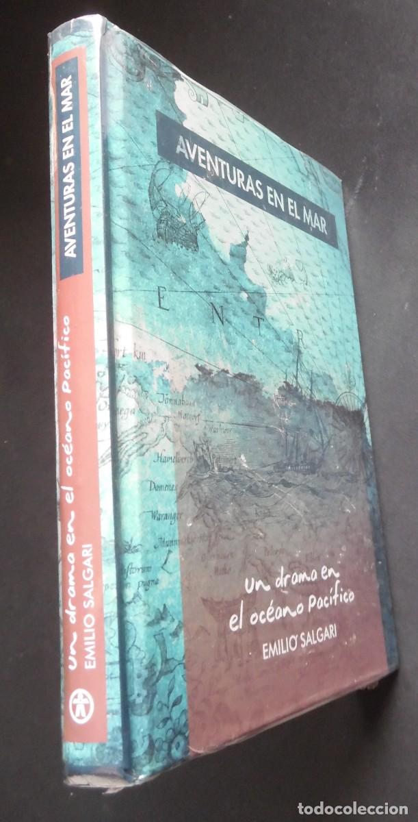 Libros de segunda mano: Un drama en el oc&eacute;ano Pac&iacute;fico, por Emilio Salgari. Precintado de imprenta. Novela en el mar