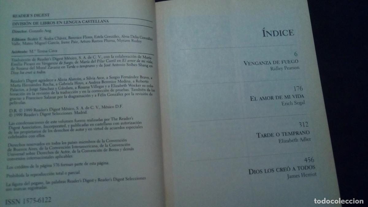 Libros de segunda mano: RIDLEY PEARSON-ERICH SEGAL-ELIZABETH ADLER-JAMES HERRIOT-(TOMO CON 4 NOVELAS)