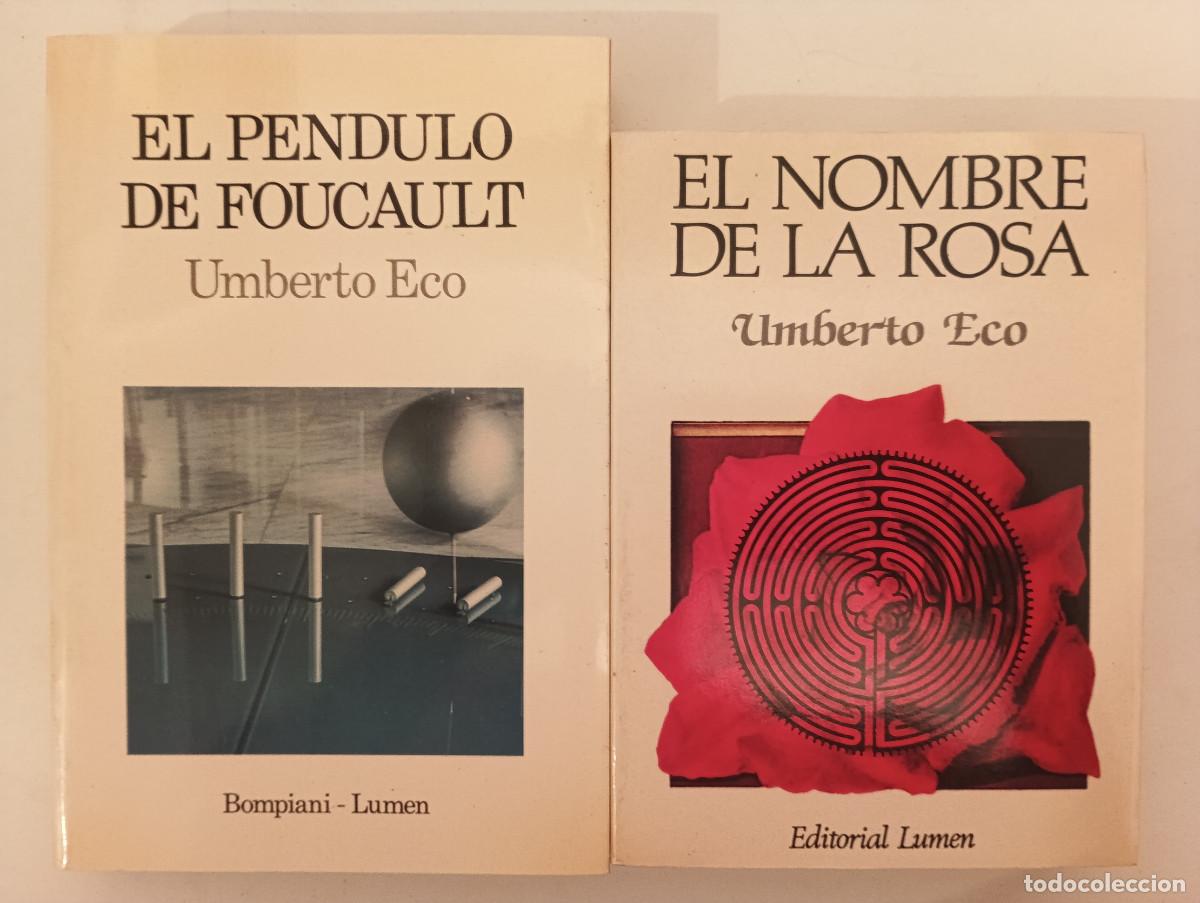 Libros de segunda mano: Lote INDIVISIBLE 2 Libros Umberto Eco - El Nombre de la Rosa + El P&eacute;ndulo de Foucault (Lumen)