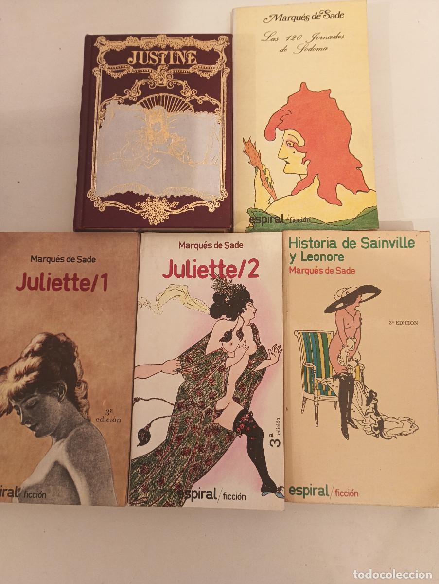 Libros de segunda mano: Lote INDIVISIBLE 5 Libros Marqu&eacute;s de Sade - Juliette (1 y 2), 120 Jornadas de Sodoma...