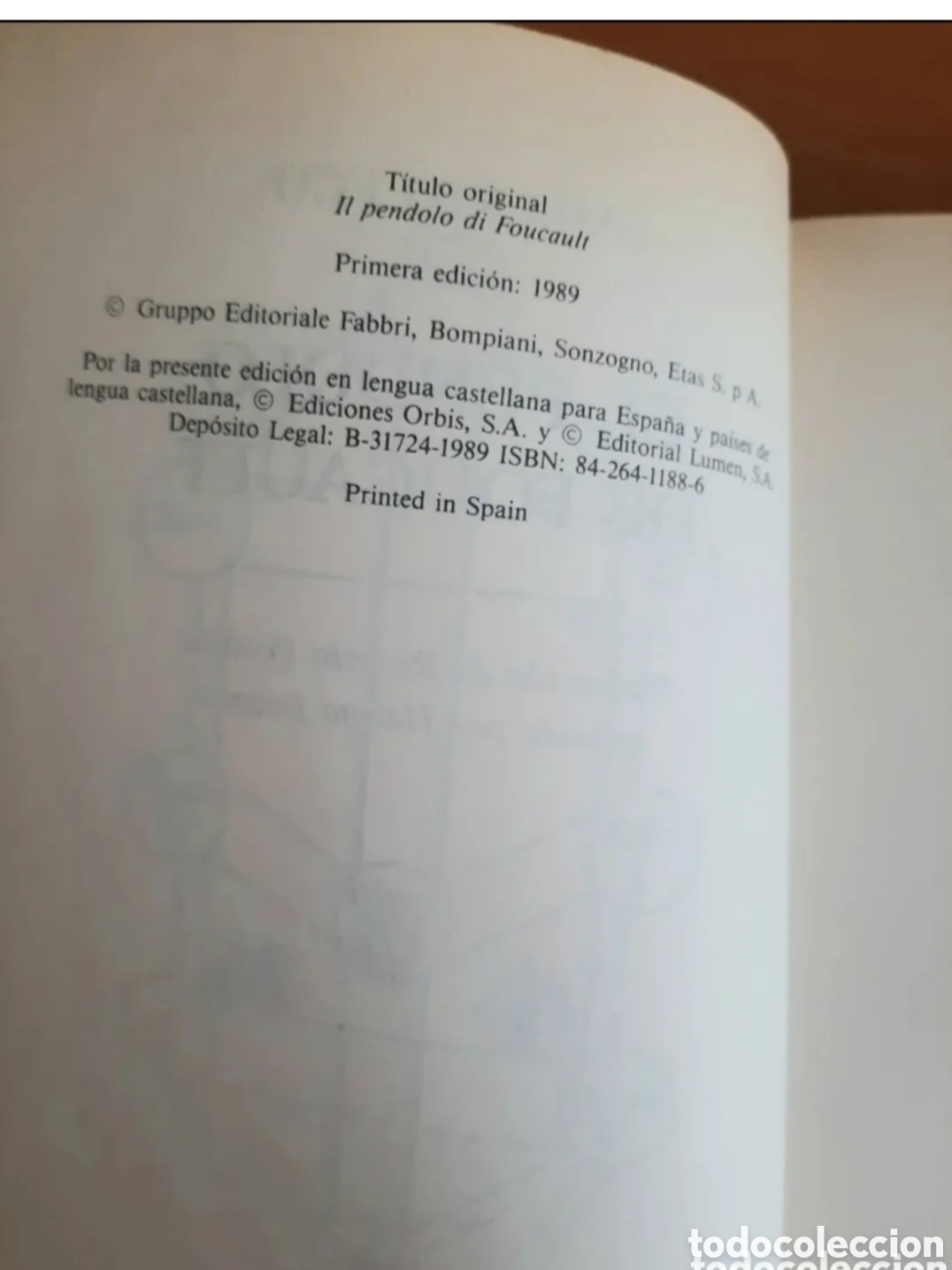 Libros de segunda mano: Umberto Eco El p&eacute;ndulo de foucault - Foto 3