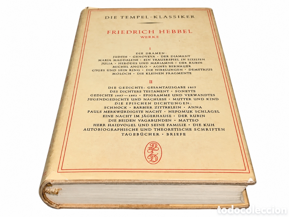 Libros de segunda mano: FRIEDRICH HEBBEL &ndash; WERKE &ndash; Die Tempel-Klassiker - LML