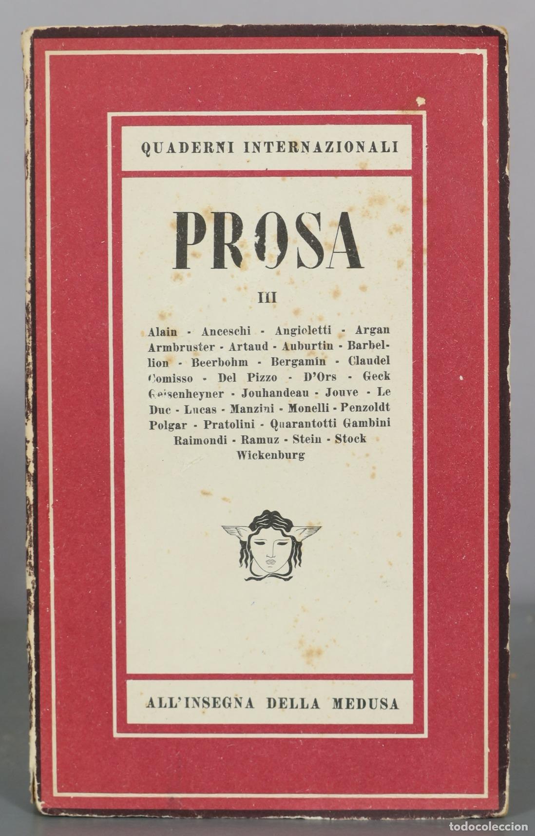 Libri di seconda mano: Prosa III - Quaderni Internazionali - All'Insegna della Medusa