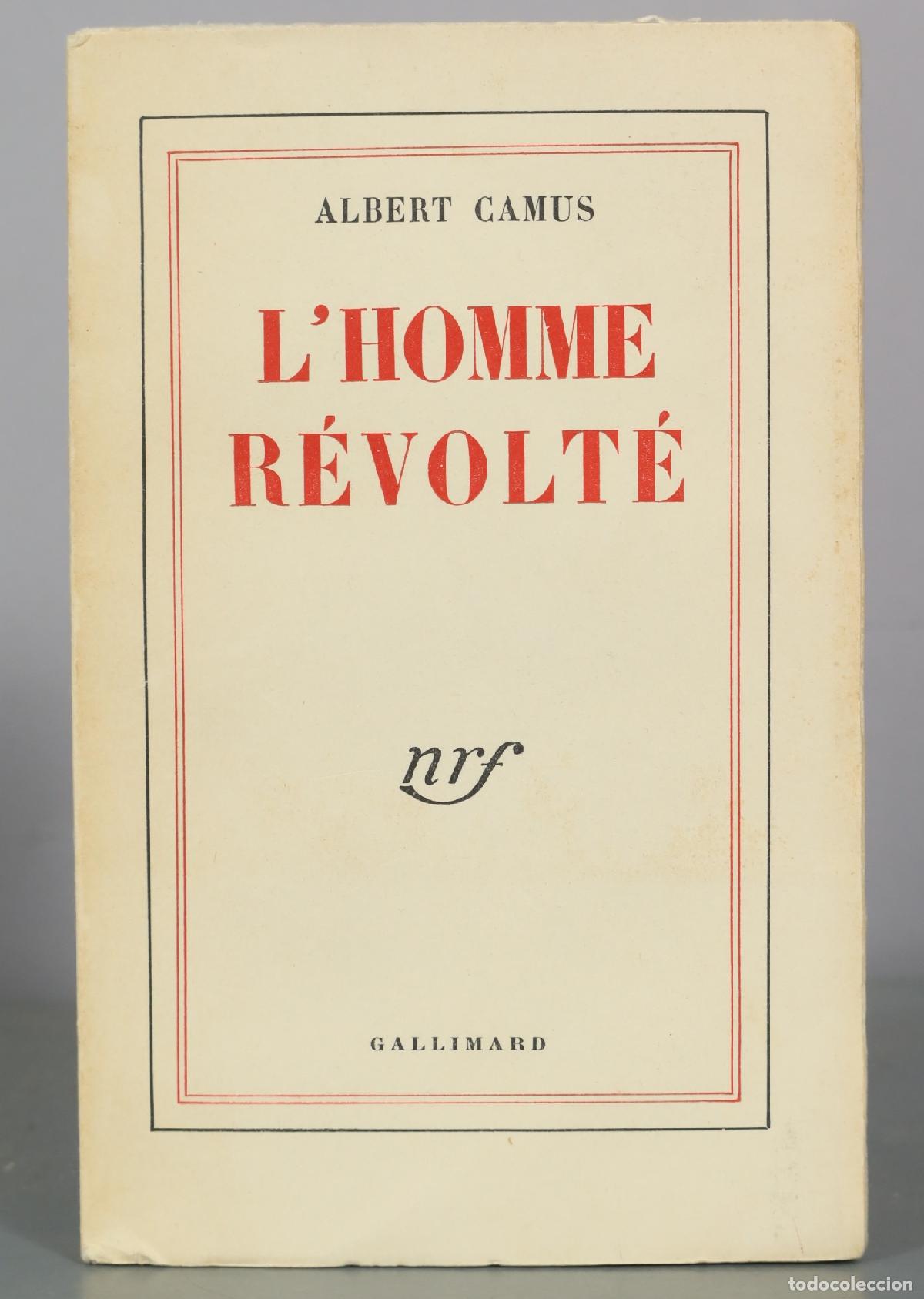 Libros de segunda mano: L'Homme r&eacute;volt&eacute; - Albert Camus - Gallimard