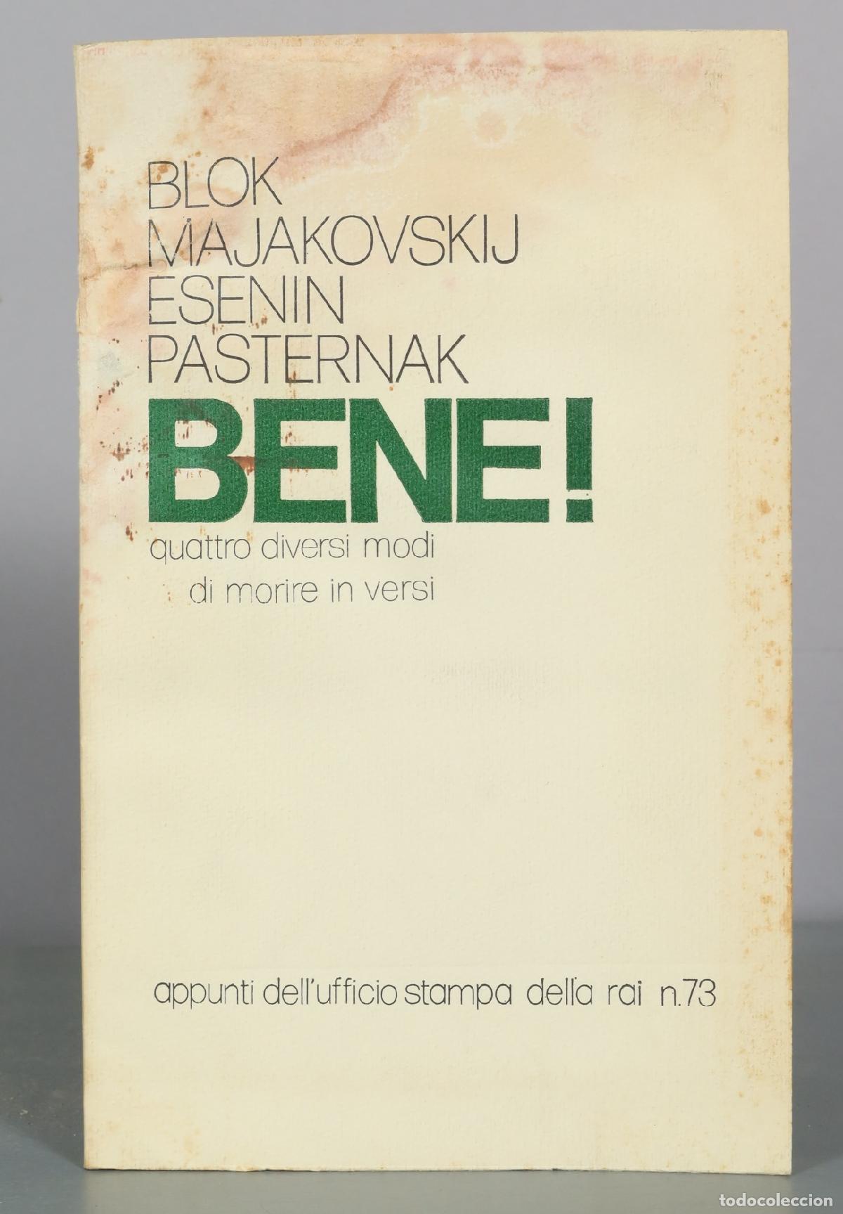 Libros de segunda mano: Blok, Majakovskij, Esenin, Pasternak - Bene! Quattro diversi modi di morire in versi - Rai