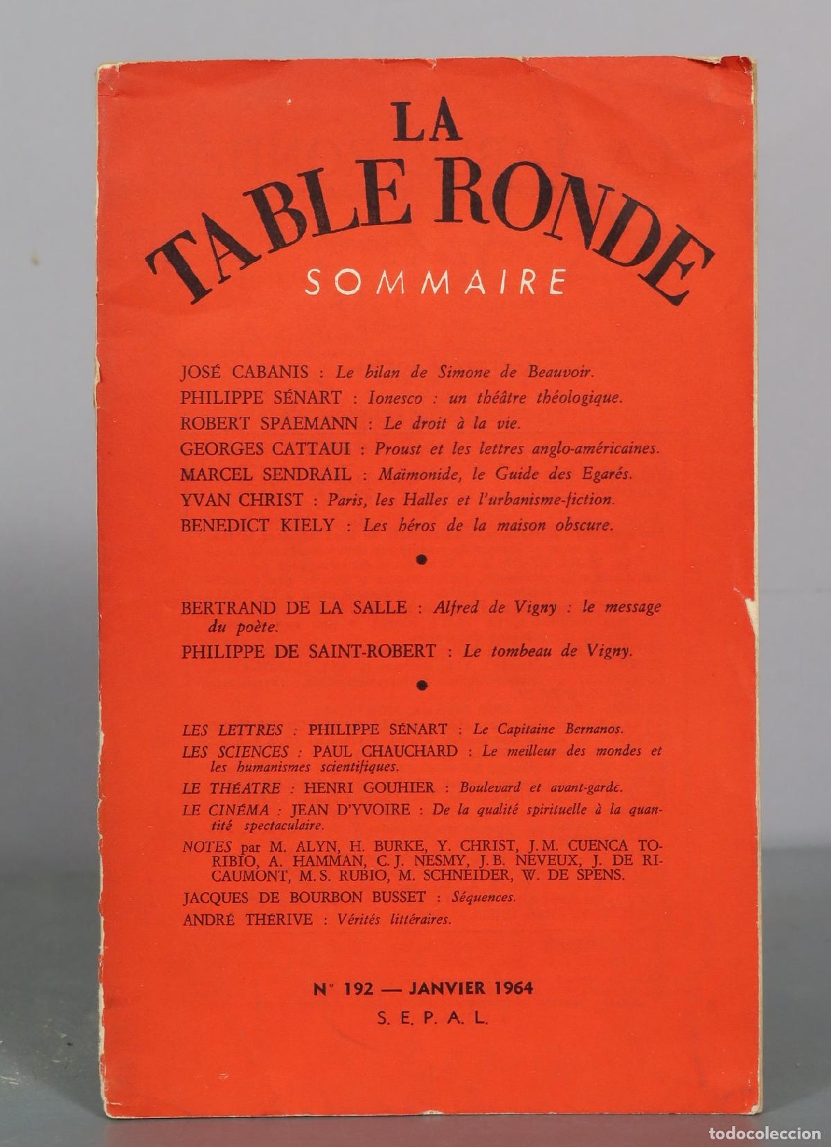 Libros de segunda mano: La Table Ronde Sommaire - S. E. P. A. L. 192