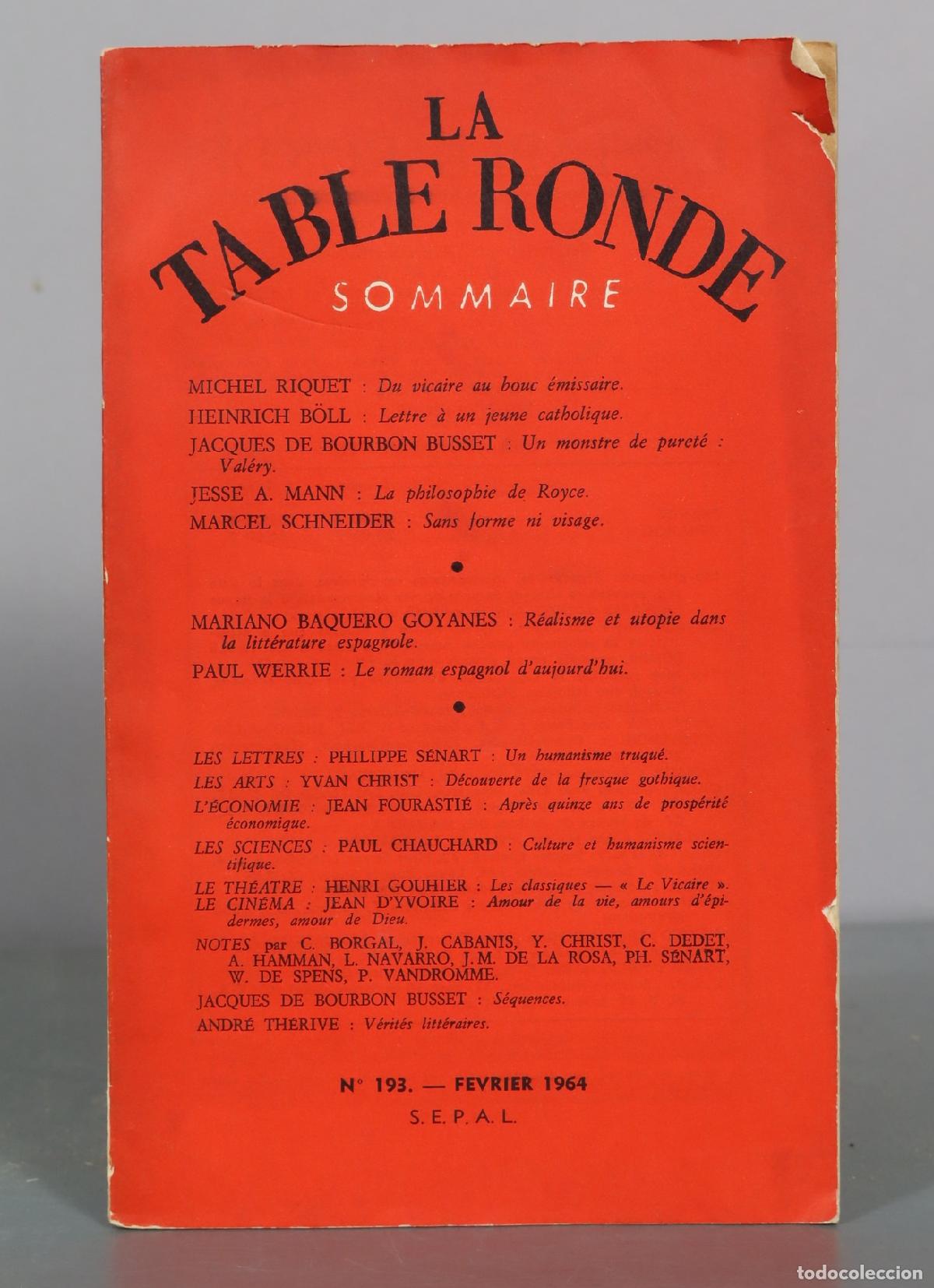 Libros de segunda mano: La Table Ronde - S. E. P. A. L. 193