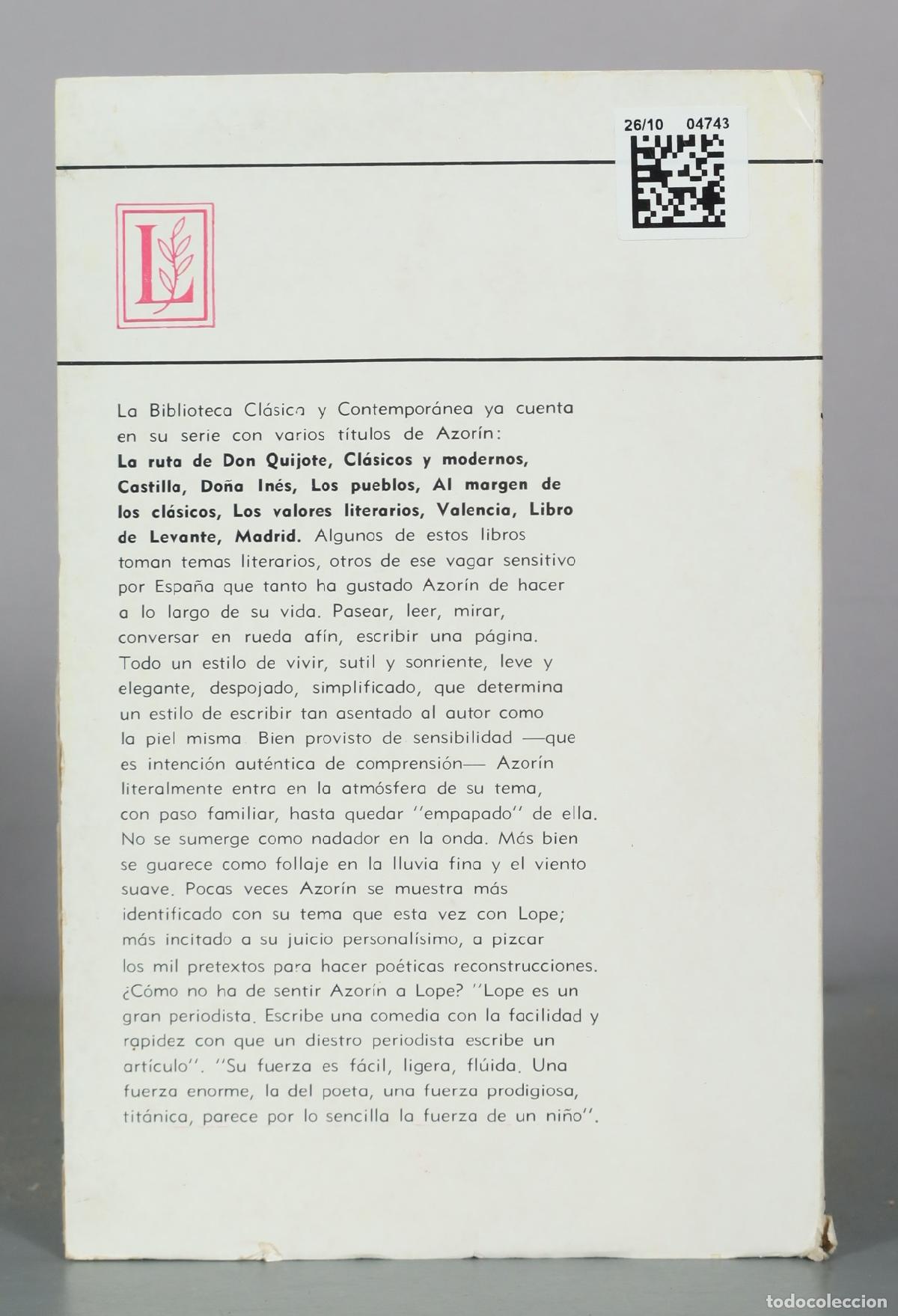Libros de segunda mano: Lope en silueta - Azor&iacute;n - Losada - Foto 2