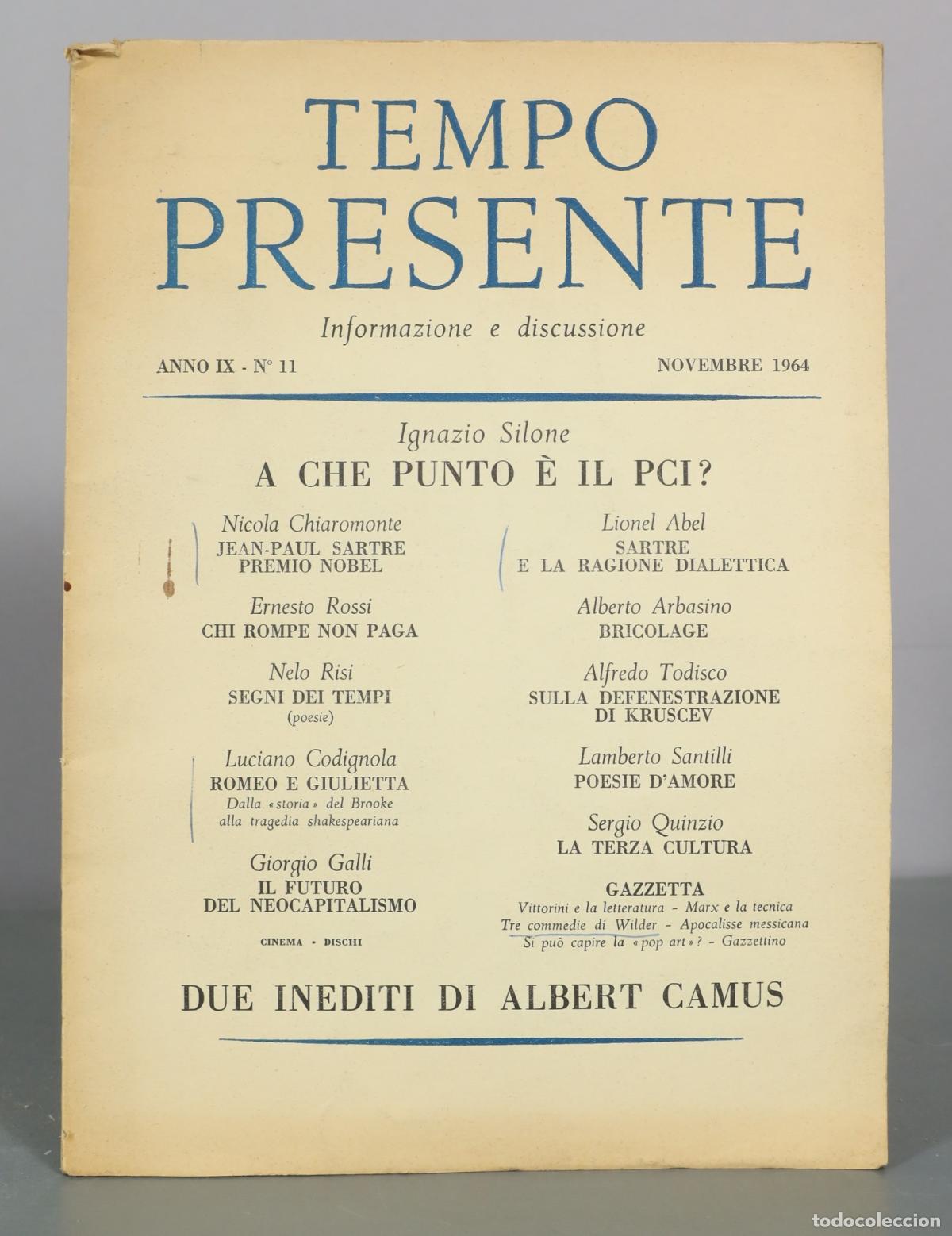 Libros de segunda mano: Tempo Presente - Anno IX N 11