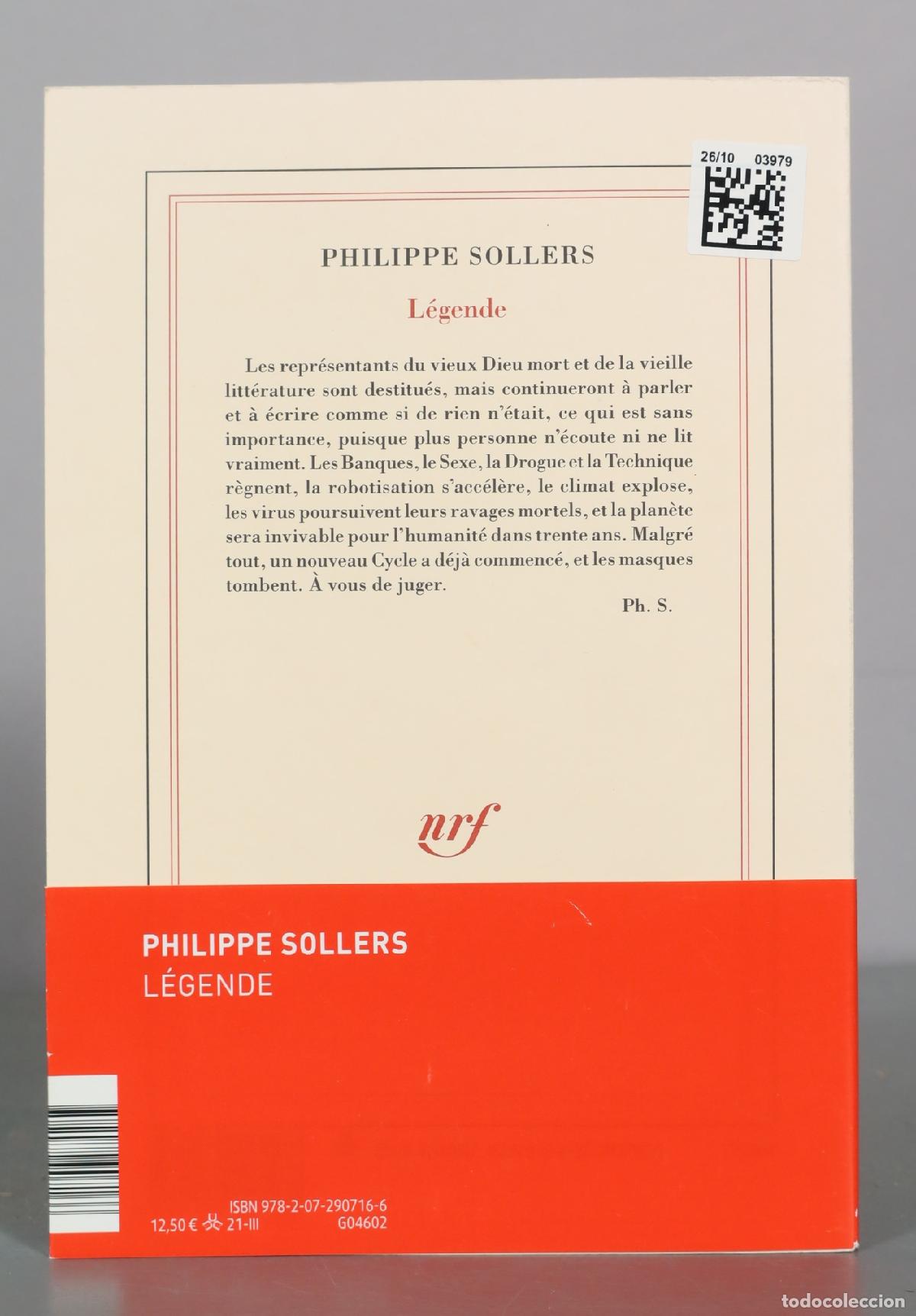Libros de segunda mano: L&eacute;gende - Philippe Sollers - Gallimard - Foto 2