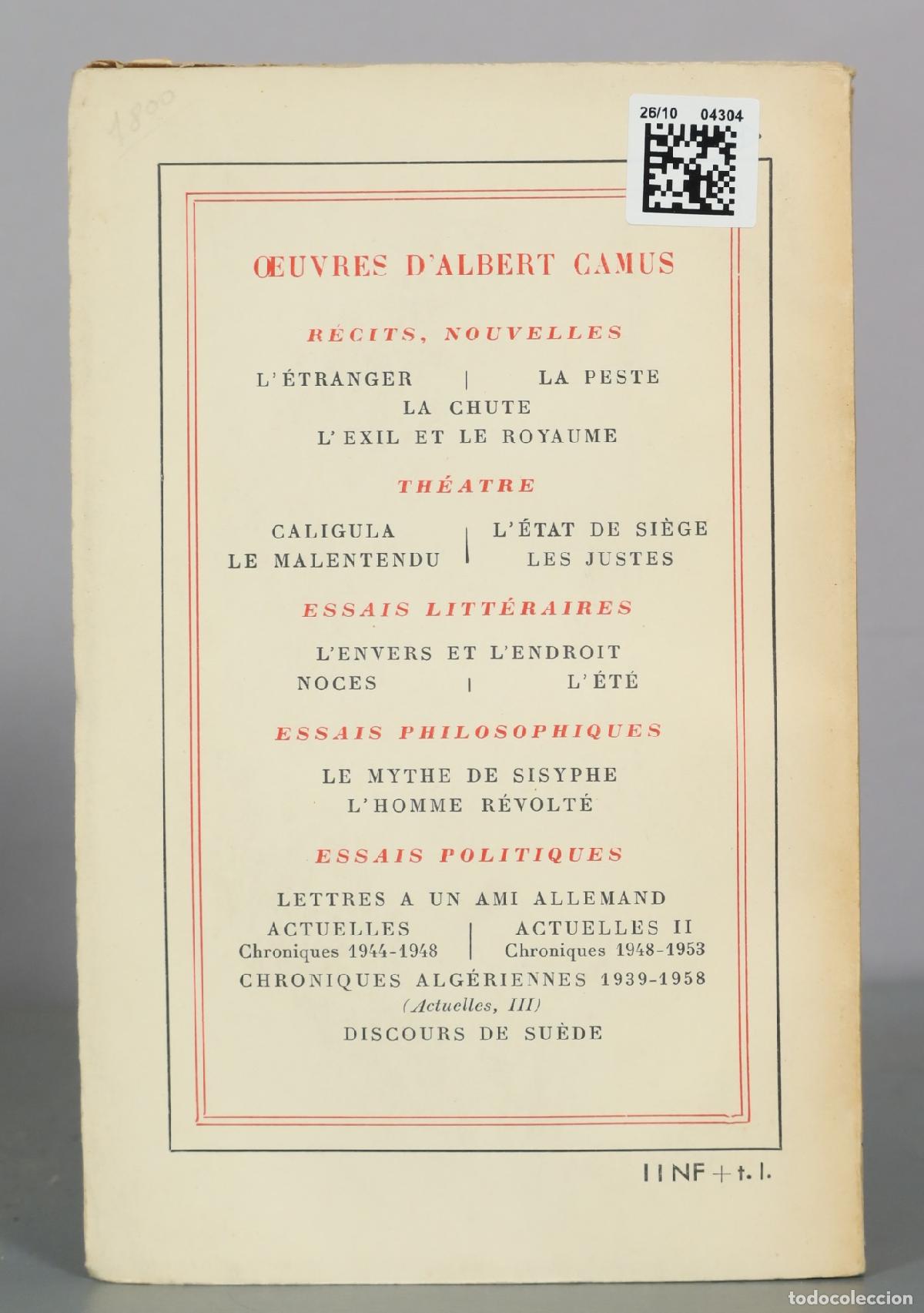Libros de segunda mano: La Peste - Albert Camus - Gallimard - Foto 2