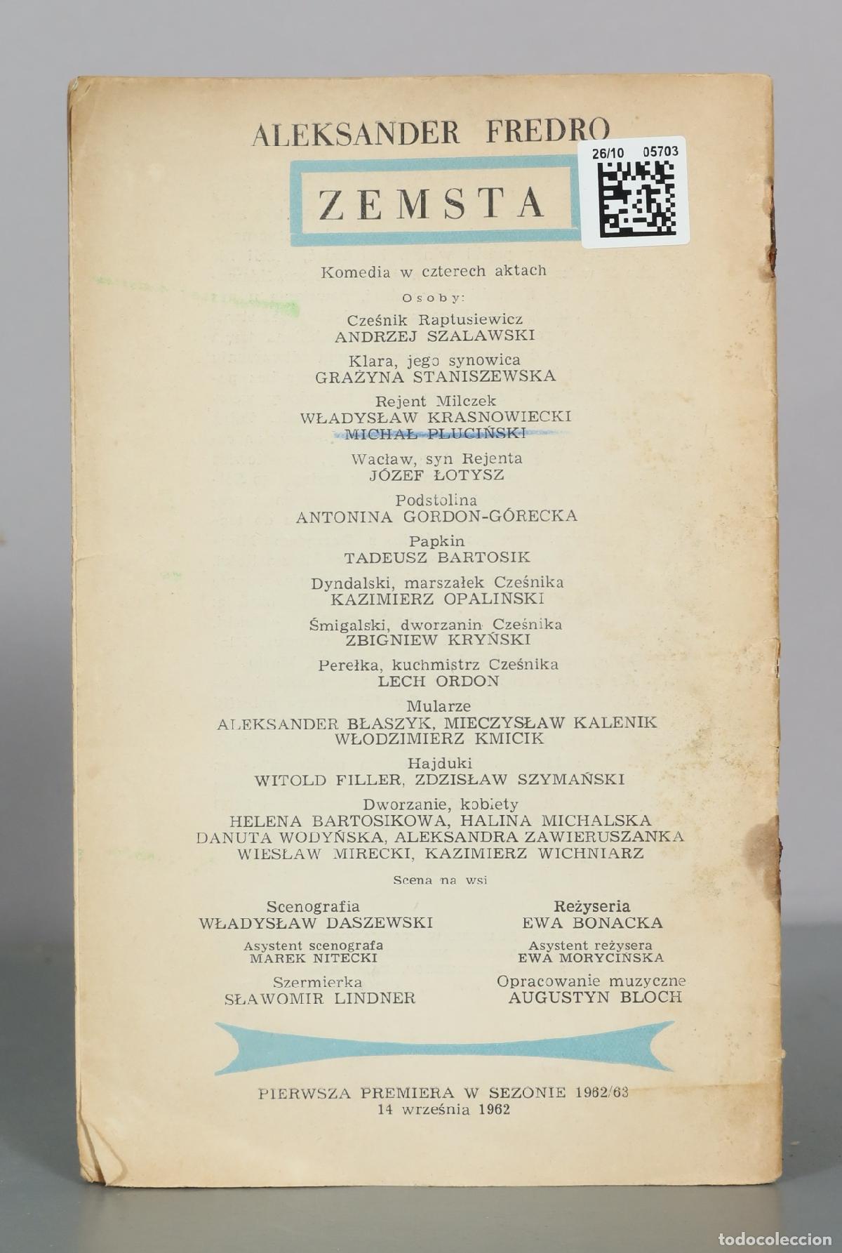 Libros de segunda mano: Zemsta - Aleksander Fredro - Foto 2