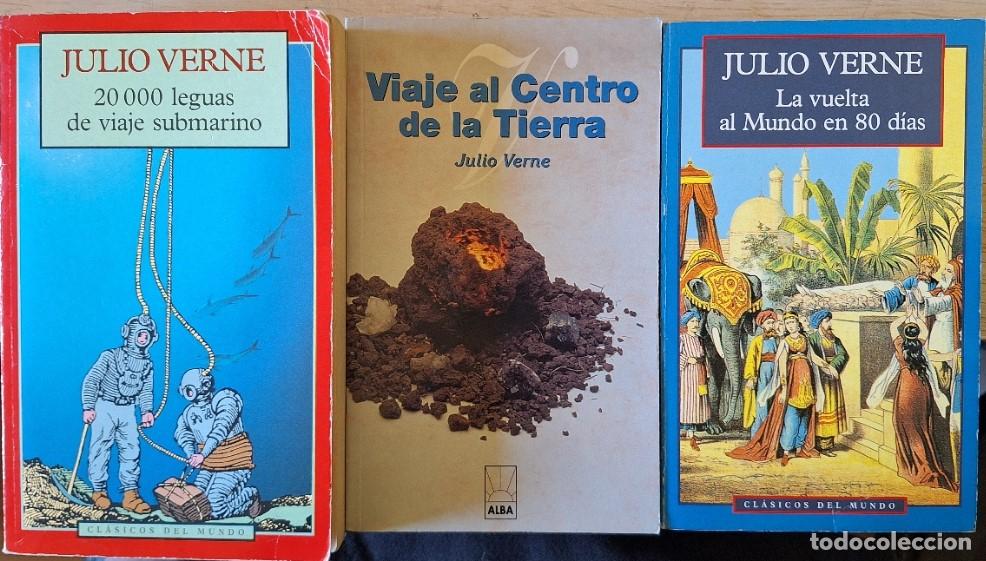 Libros de segunda mano: LA VUELTA AL MUNDO EN 80 DIAS. VIAJE AL CENTRO DE LA TIERRA. 20000 LEGUAS DE VIAJE SUBMARINO. 3 TOMO