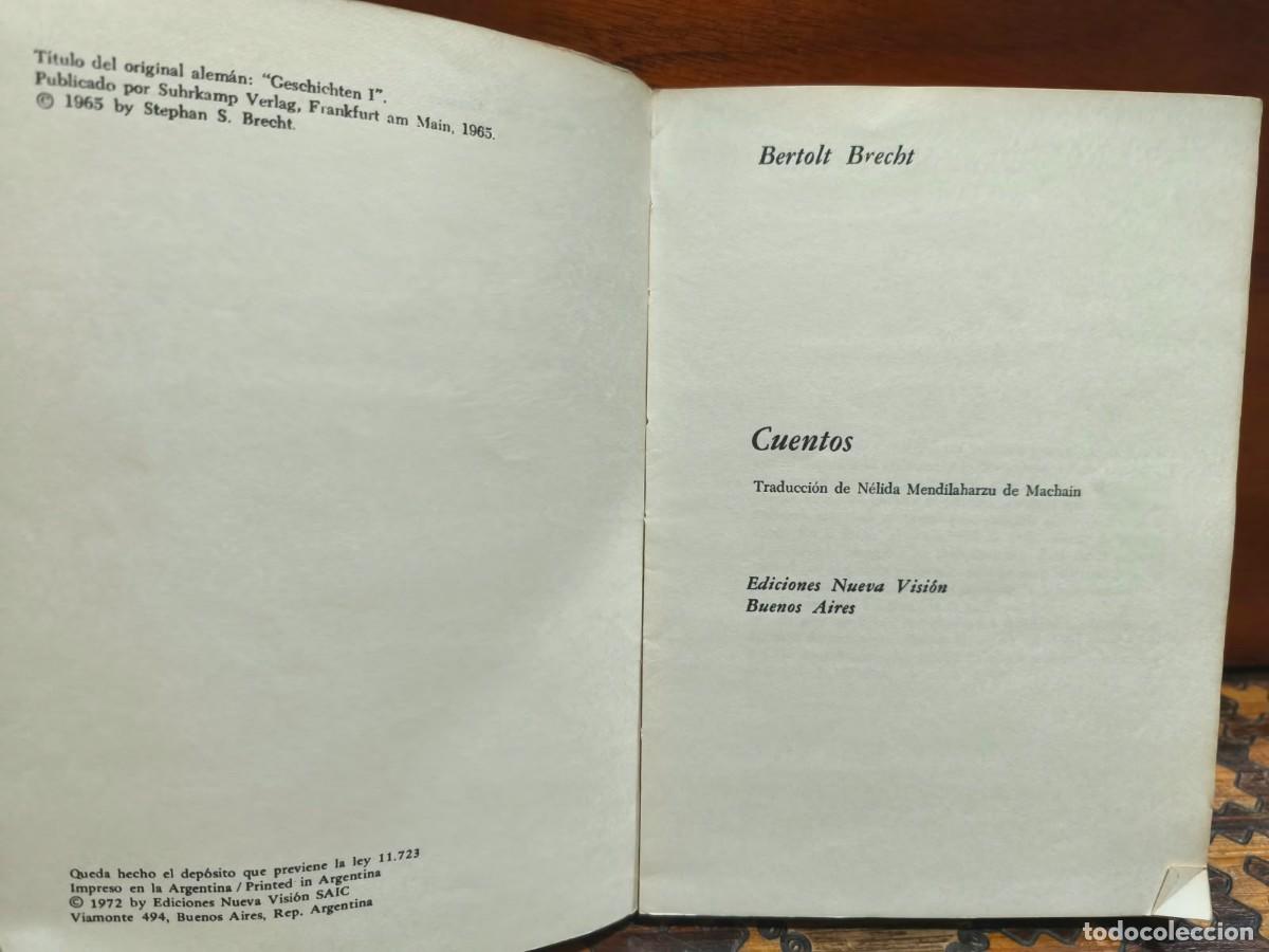 Libros de segunda mano: Bertolt Brecht &ndash; Cuentos &ndash; Nueva Visi&oacute;n - Foto 2