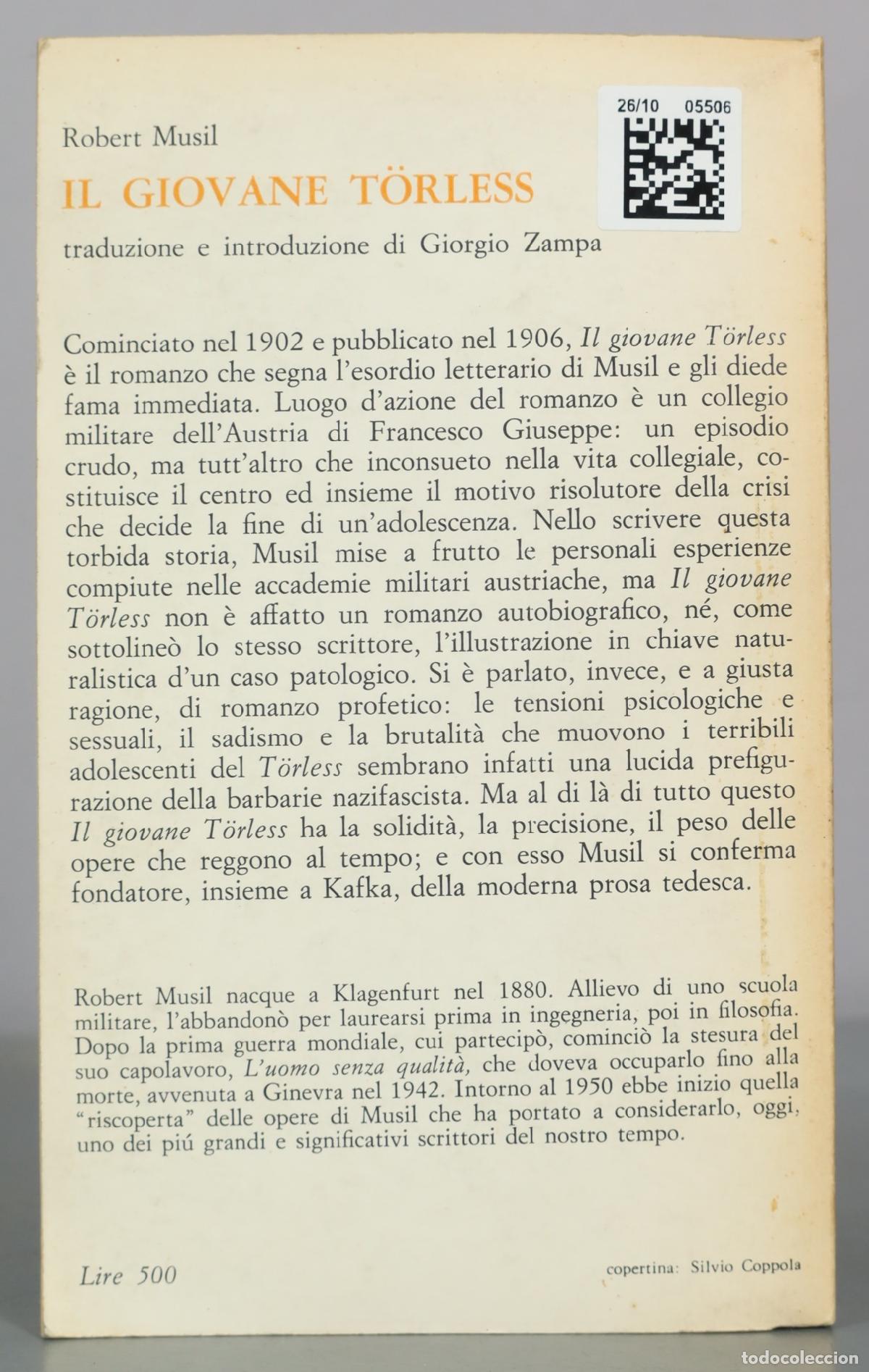 Libros de segunda mano: Il giovane Torless - Robert Musil - Feltrinelli - Foto 2