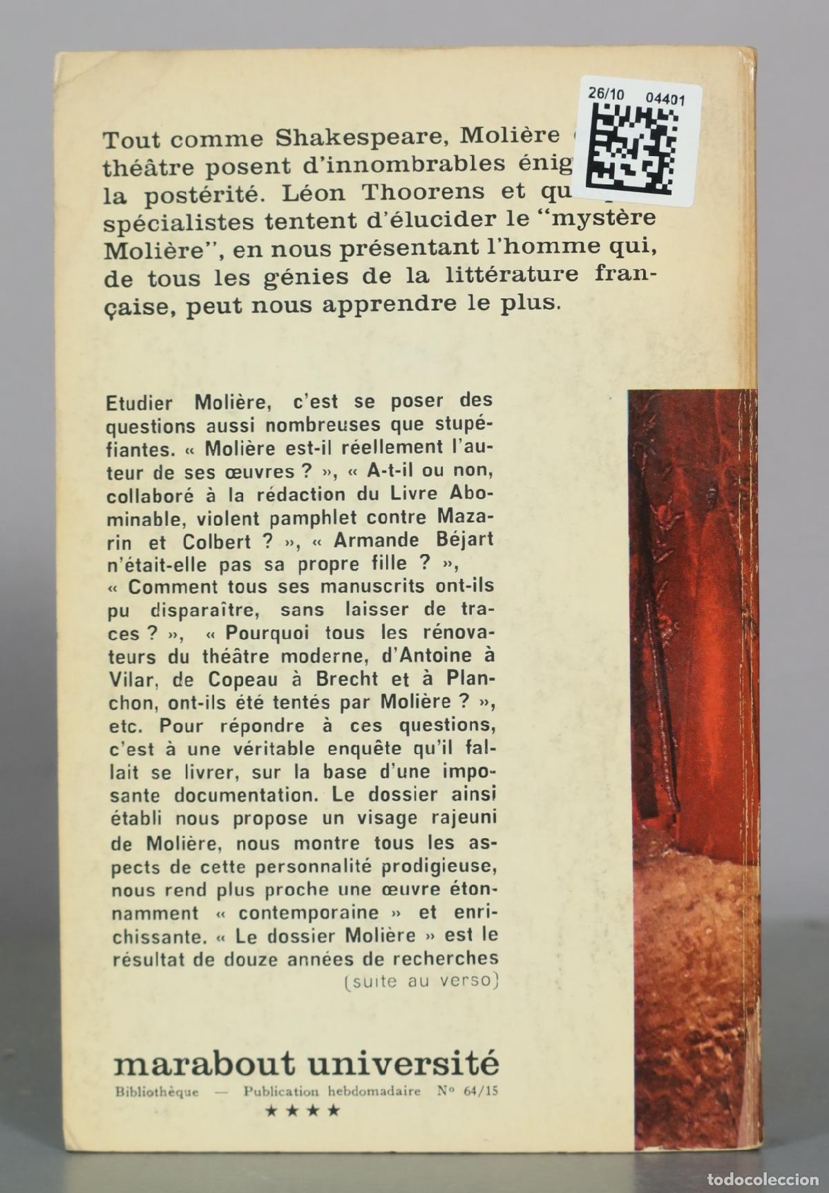 Libros de segunda mano: Le dossier Moli&egrave;re - L&eacute;on Thoorens - Marabout - Foto 2