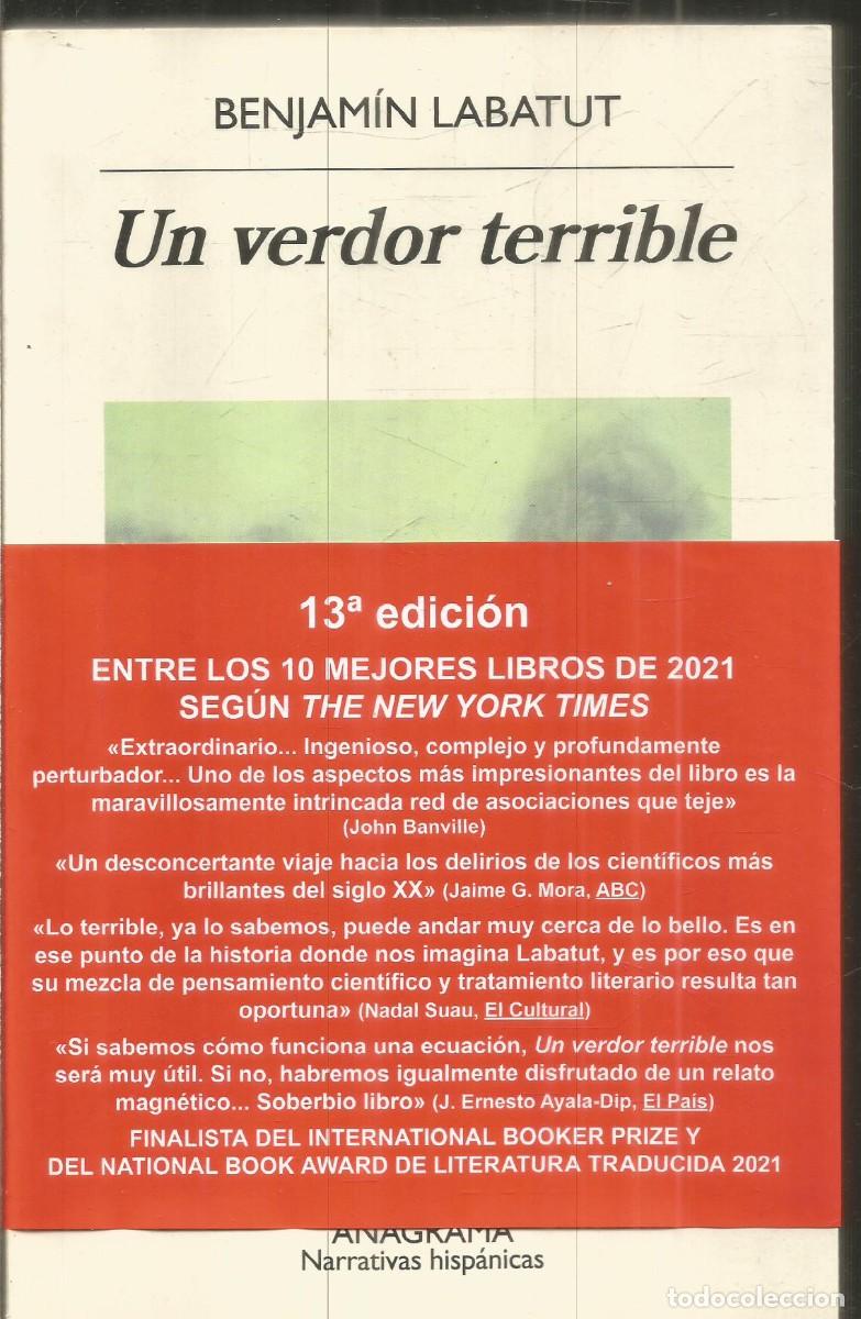Libros de segunda mano: BENJAMIN LABATUT. UN VERDOR TERRIBLE. ANAGRAMA