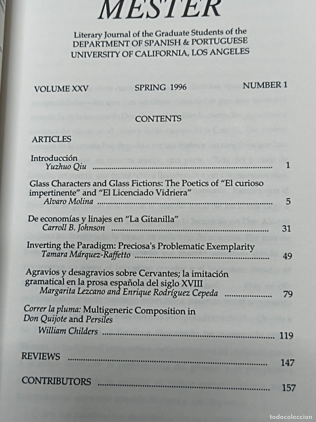Libros de segunda mano: Mester. XXV/1- 1996. - Foto 2