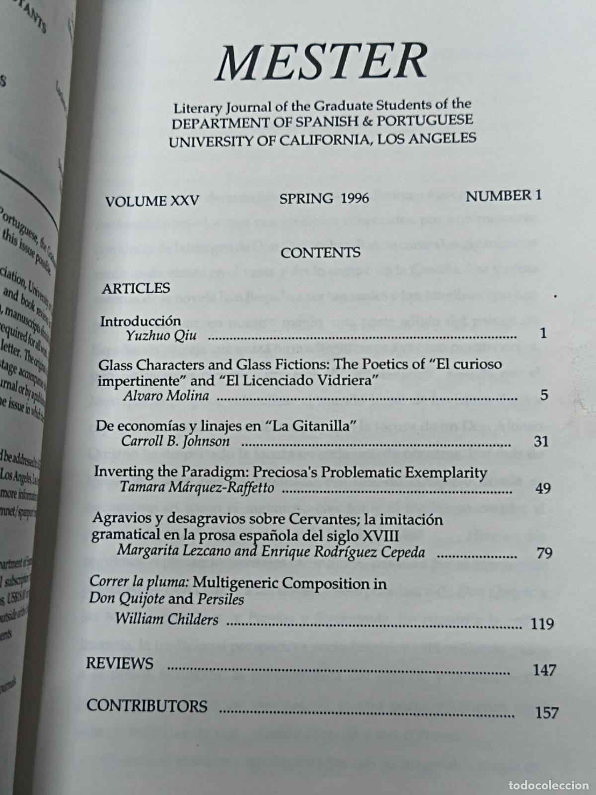Libros de segunda mano: Mester. XXV/1. 1996. - Foto 2