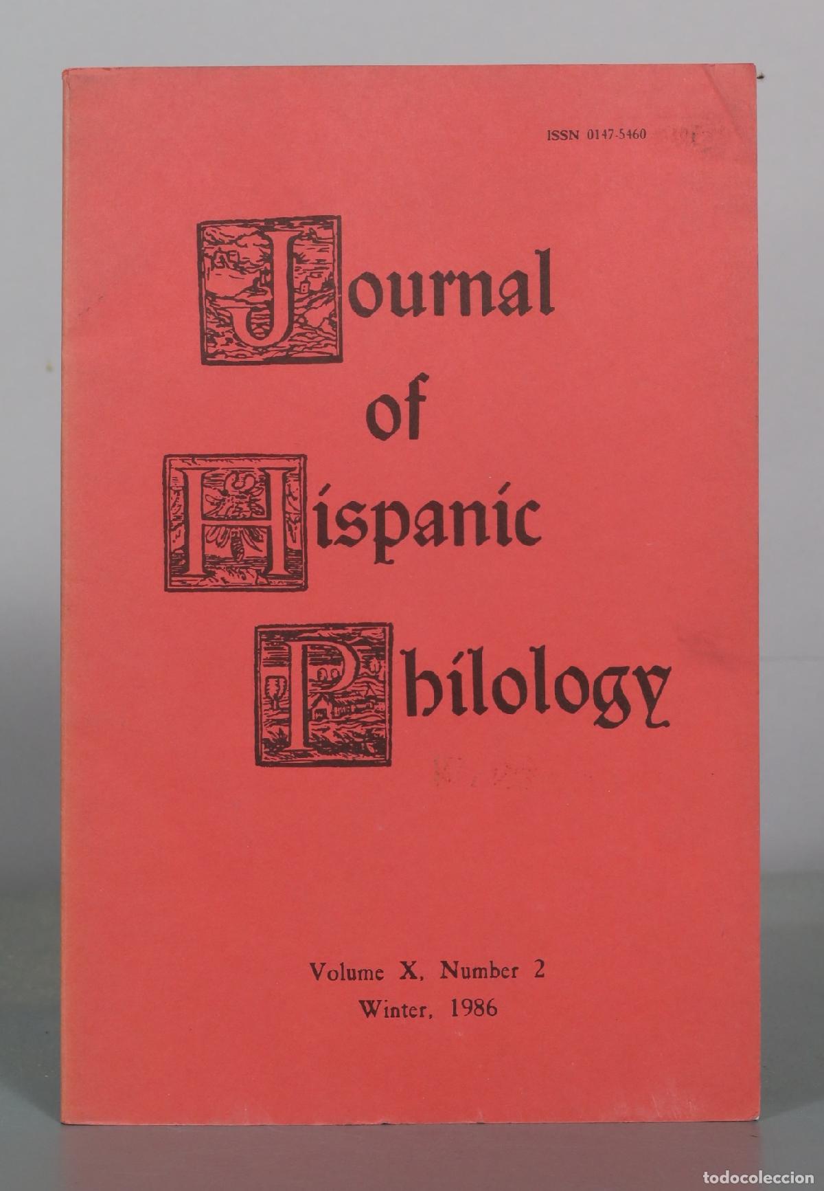 Libros de segunda mano: Journal of Hispanic Philology. VOL X. N 2